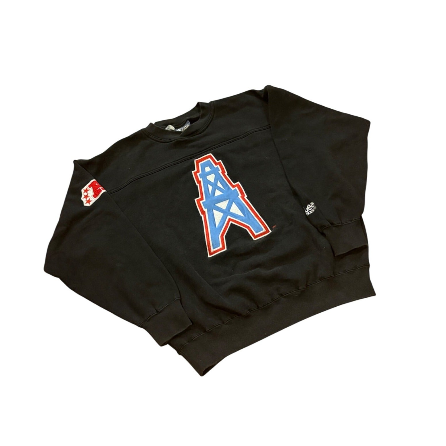 Vintage 90's Lee Sport Houston Oilers NFL Black Crewneck Sweatshirt Men's Large