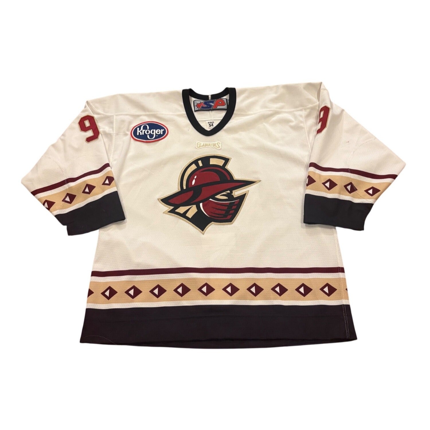 Game Worn 2008-2009 Gwinnett Gladiators Jim Jackson #9 ECHL Hockey Jersey Pro 54