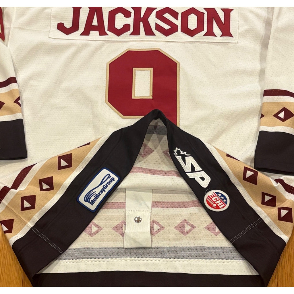 Game Worn 2008-2009 Gwinnett Gladiators Jim Jackson #9 ECHL Hockey Jersey Pro 54