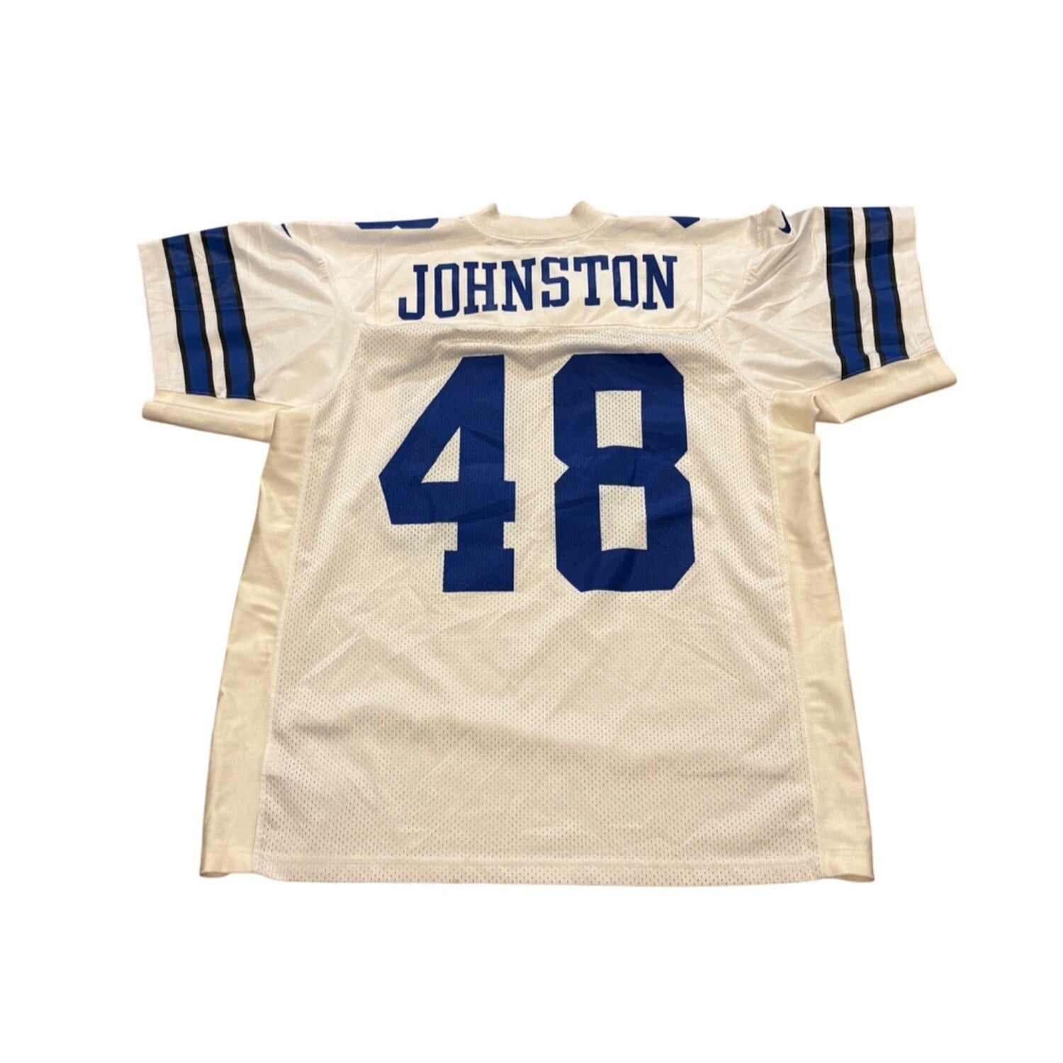 Vintage 90's Nike Dallas Cowboys Daryl "Moose" Johnston #48 NFL Jersey White 48