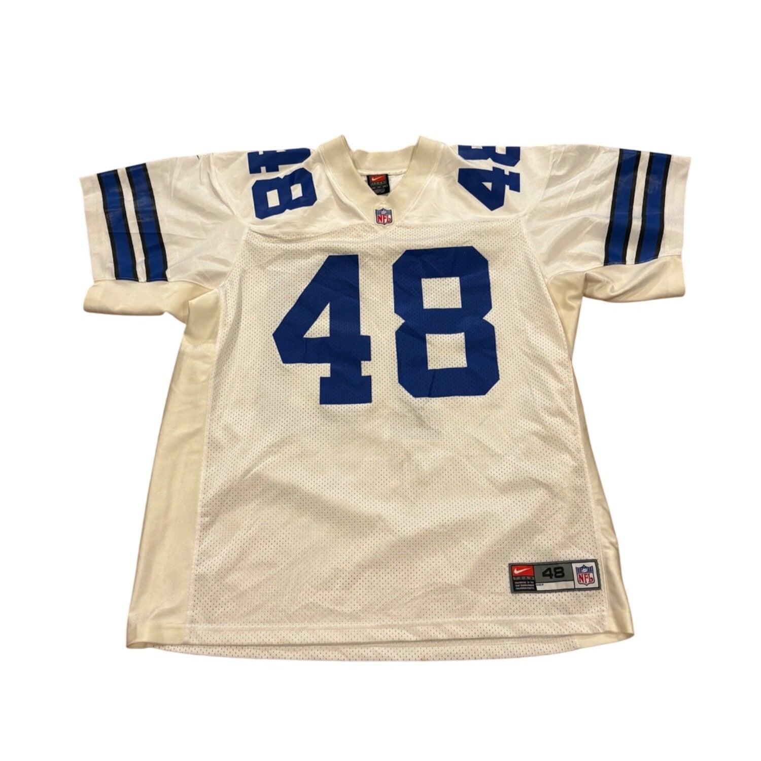 Vintage 90's Nike Dallas Cowboys Daryl "Moose" Johnston #48 NFL Jersey White 48