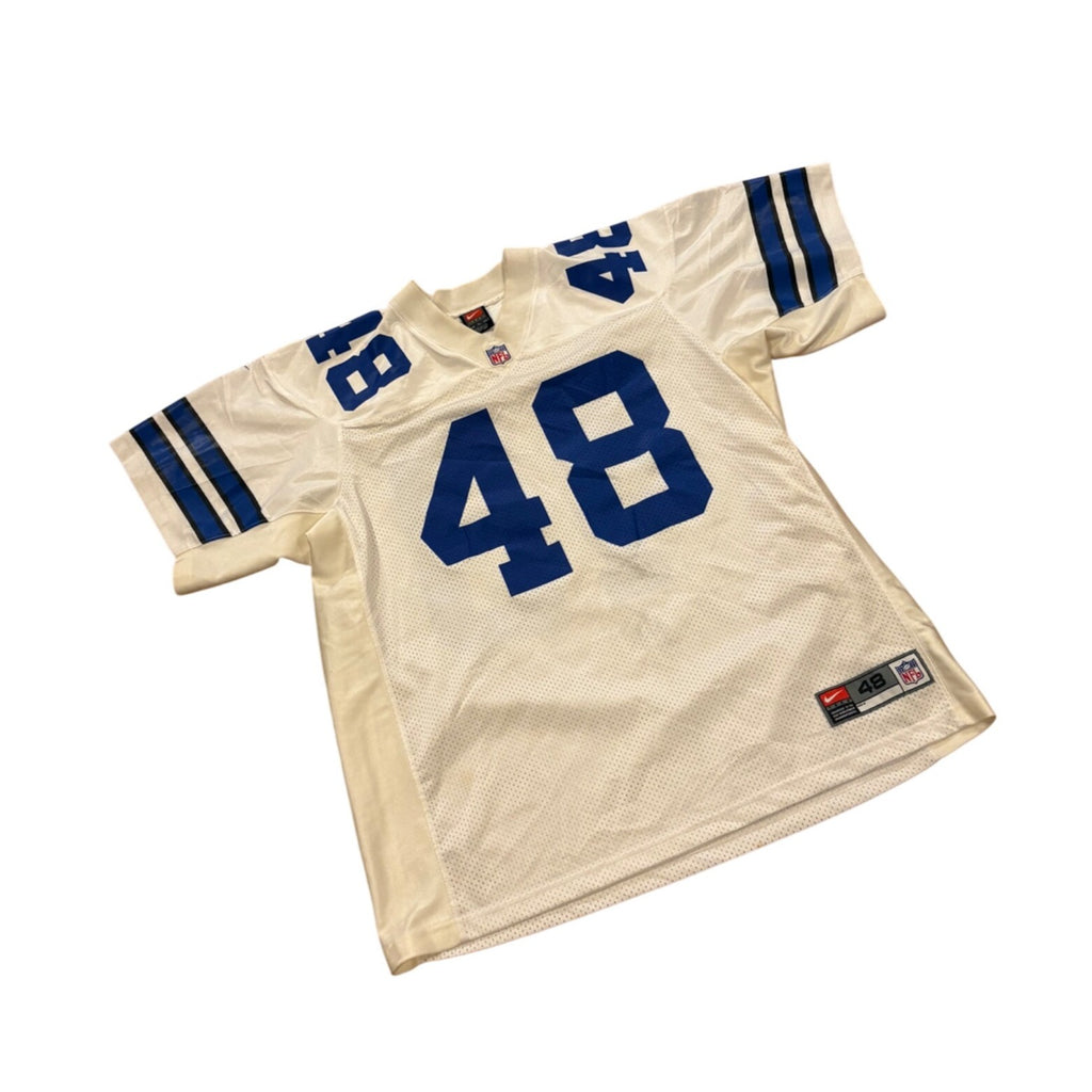 Vintage 90's Nike Dallas Cowboys Daryl "Moose" Johnston #48 NFL Jersey White 48