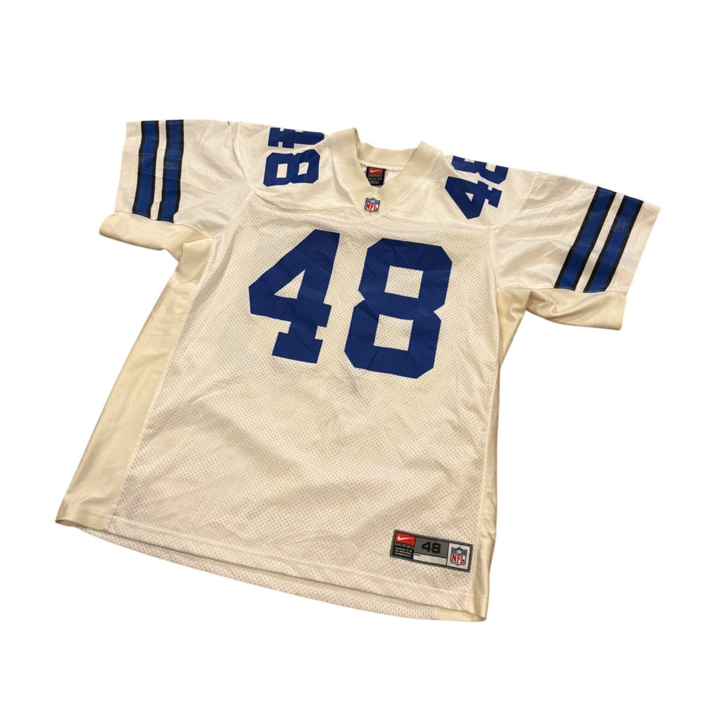 Vintage 90's Nike Dallas Cowboys Daryl "Moose" Johnston #48 NFL Jersey White 48