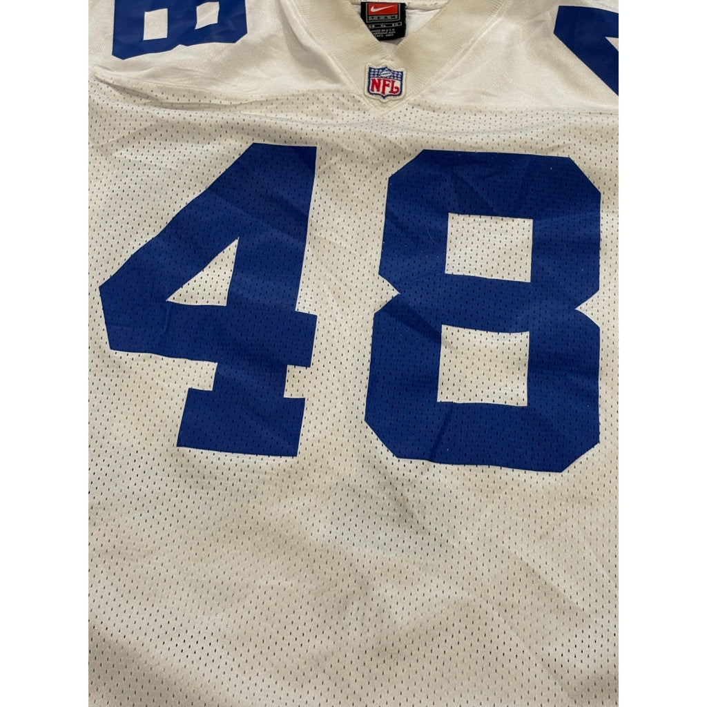 Vintage 90's Nike Dallas Cowboys Daryl "Moose" Johnston #48 NFL Jersey White 48