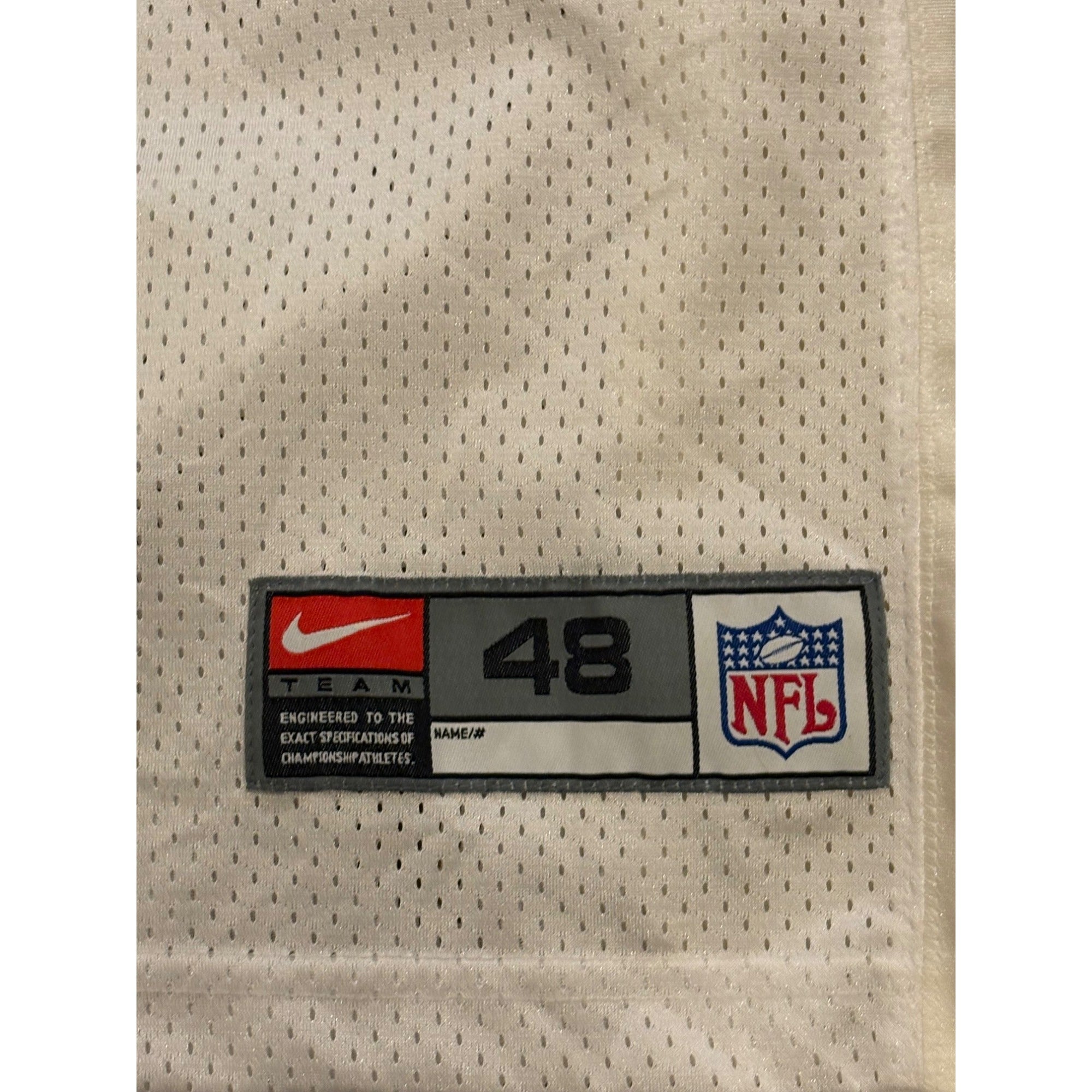 Vintage 90's Nike Dallas Cowboys Daryl "Moose" Johnston #48 NFL Jersey White 48