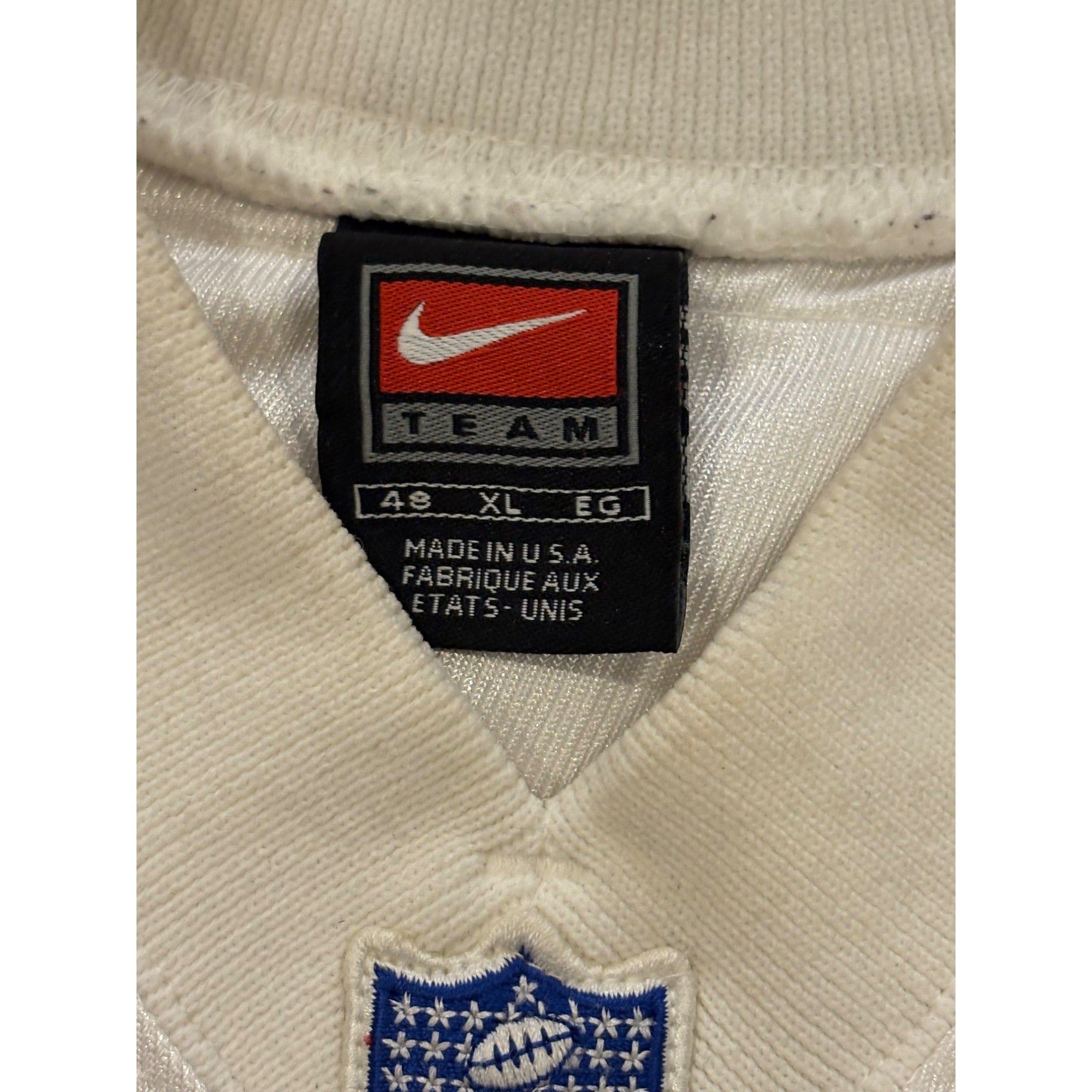 Vintage 90's Nike Dallas Cowboys Daryl "Moose" Johnston #48 NFL Jersey White 48