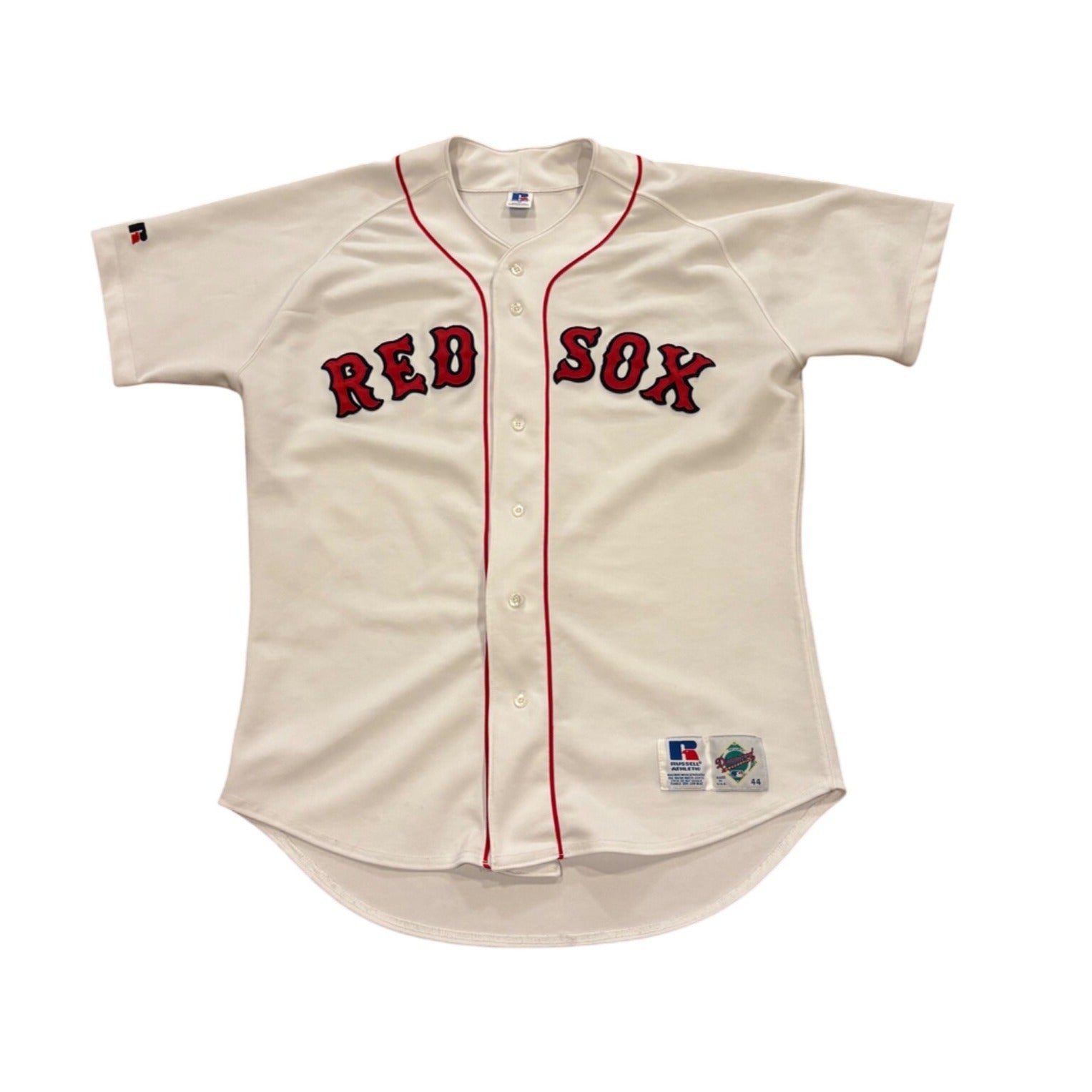 Vintage 90's Russell Athletic Boston Red Sox MLB Authentic Jersey White Size 44