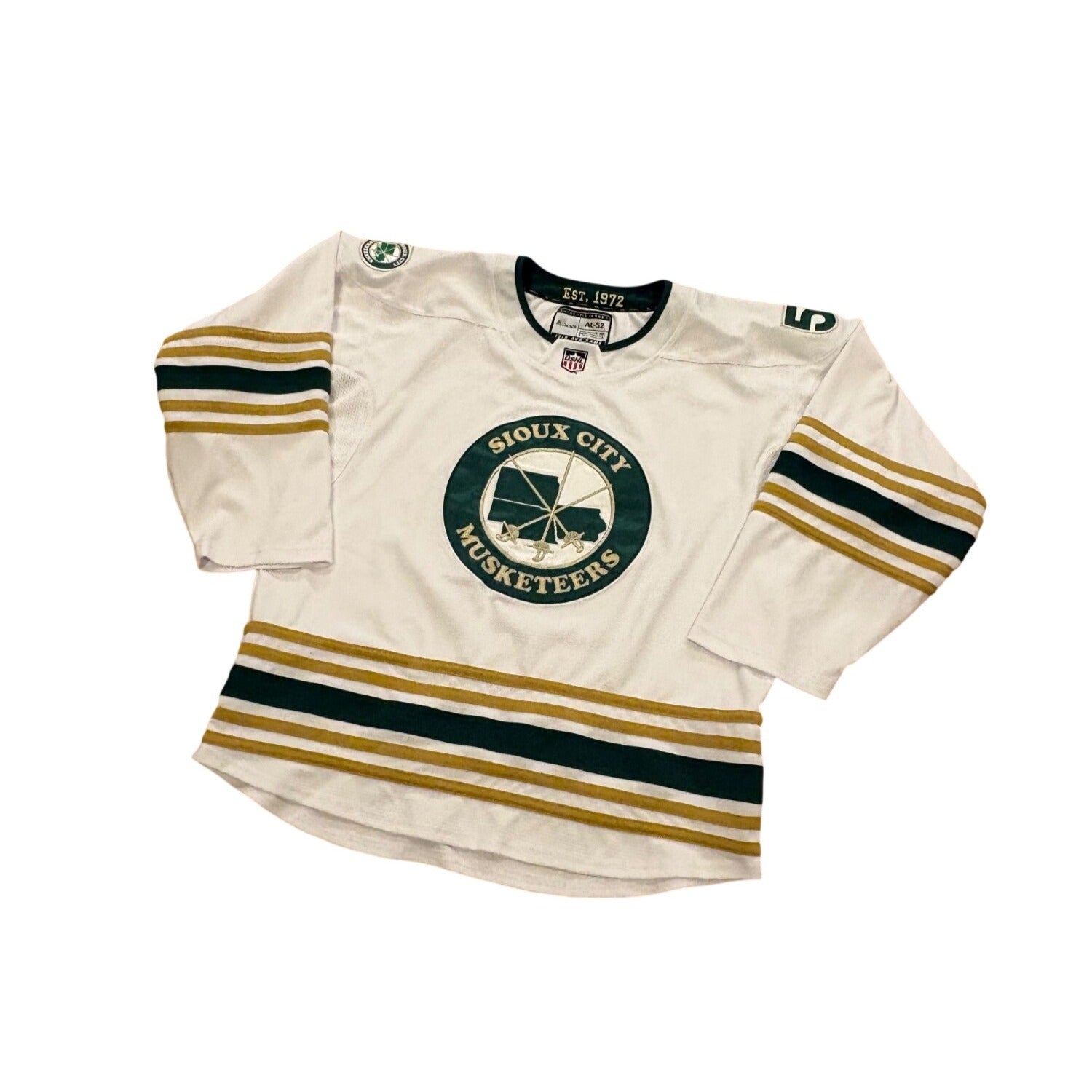 Rare 2022-2023 Sioux City Musketeers Team Signed Authentic USHL Hockey Jersey 52