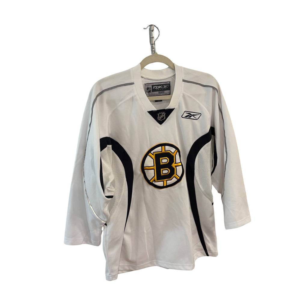 Reebok Boston Bruins NHL Hockey Stitched White Practice Jersey Youth XL
