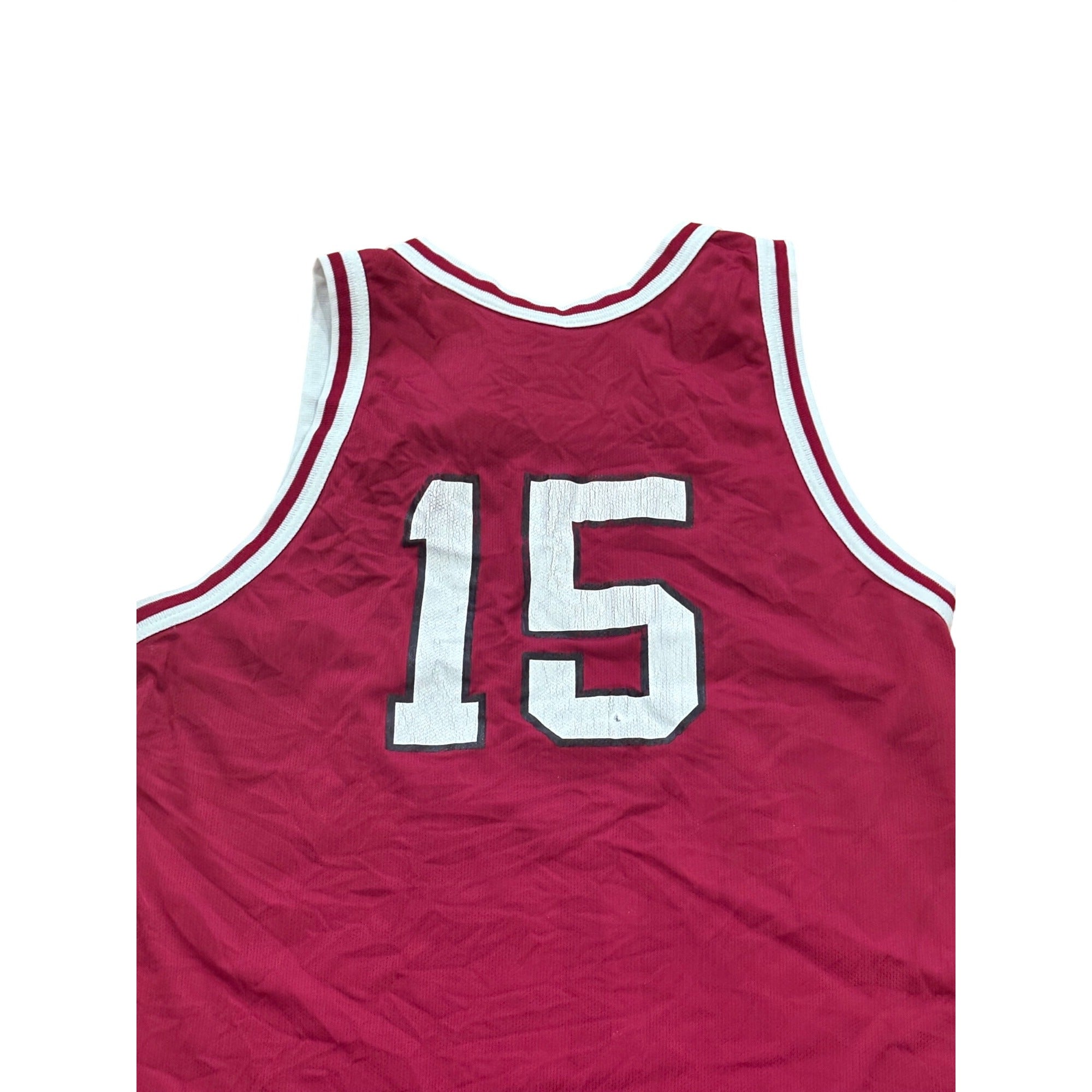 Rare Vintage 90s Champion UMass Minutemen Lou Roe #15 Basketball Jersey Men's 44