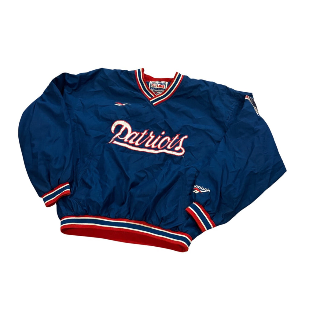 Vintage 90s Reebok Authentic NFL Pro Line New England Patriots Windbreaker Large