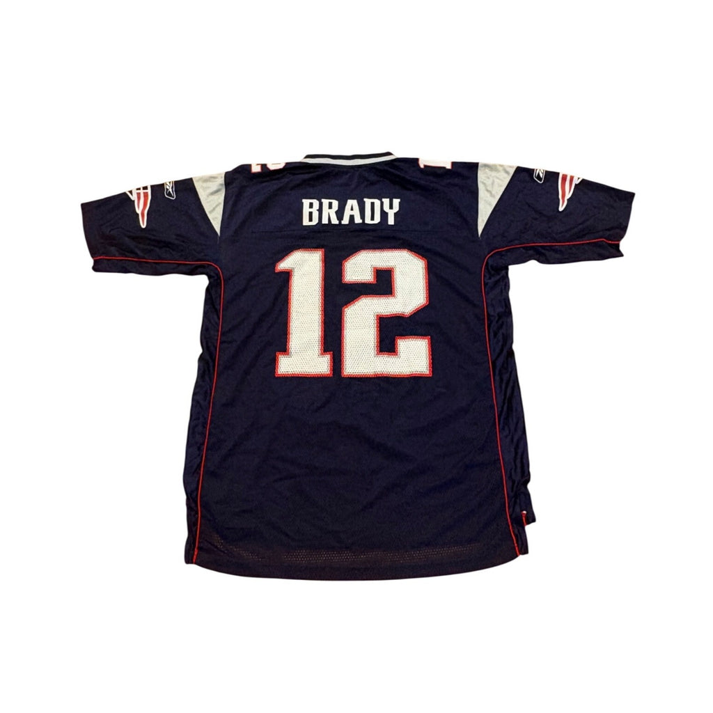Reebok New England Patriots Tom Brady #12 Blue NFL Football Jersey Men's XL