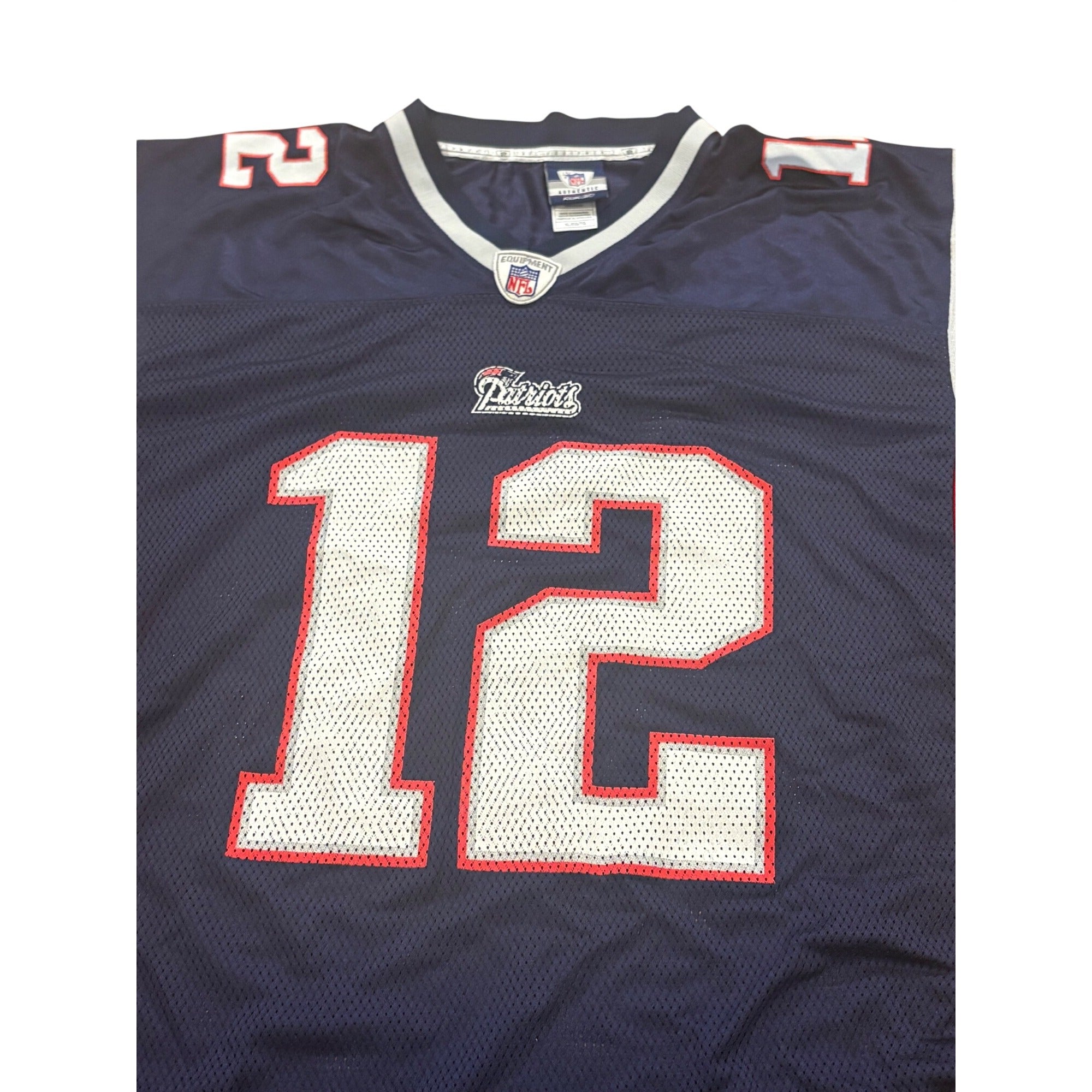Reebok New England Patriots Tom Brady #12 Blue NFL Football Jersey Men's XL