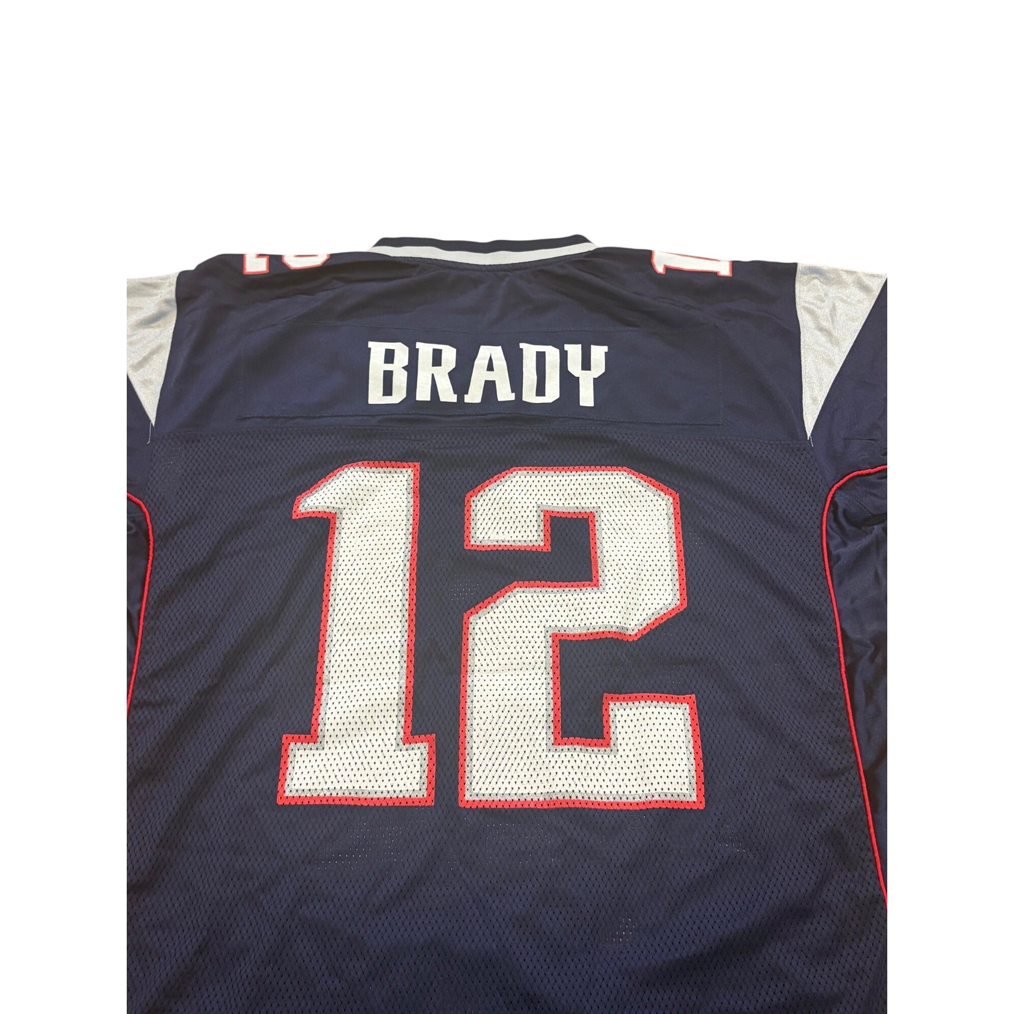 Reebok New England Patriots Tom Brady #12 Blue NFL Football Jersey Men's XL