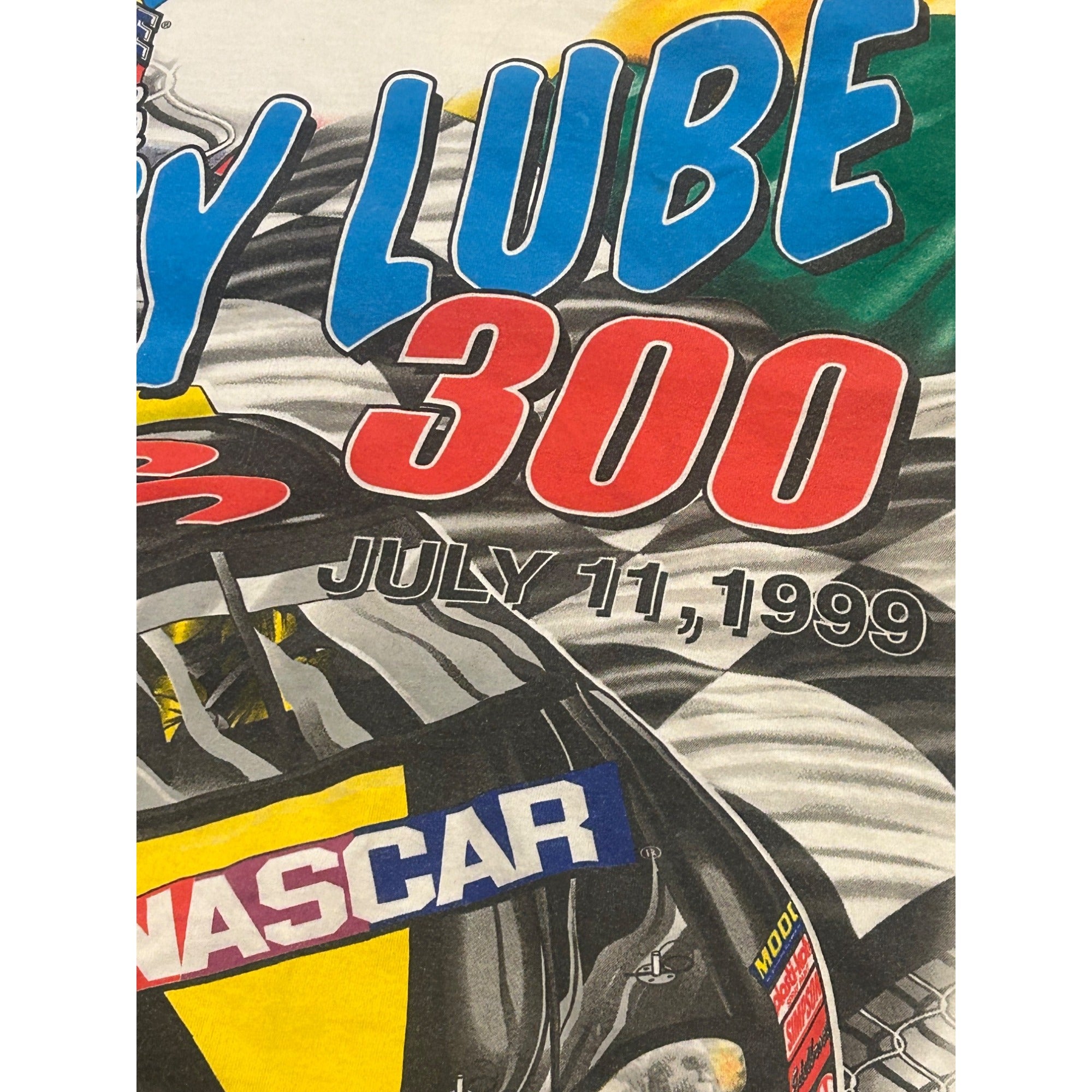 Vintage 1999 Jiffy Lube 300 Nascar All Over Print T-Shirt Men's Medium