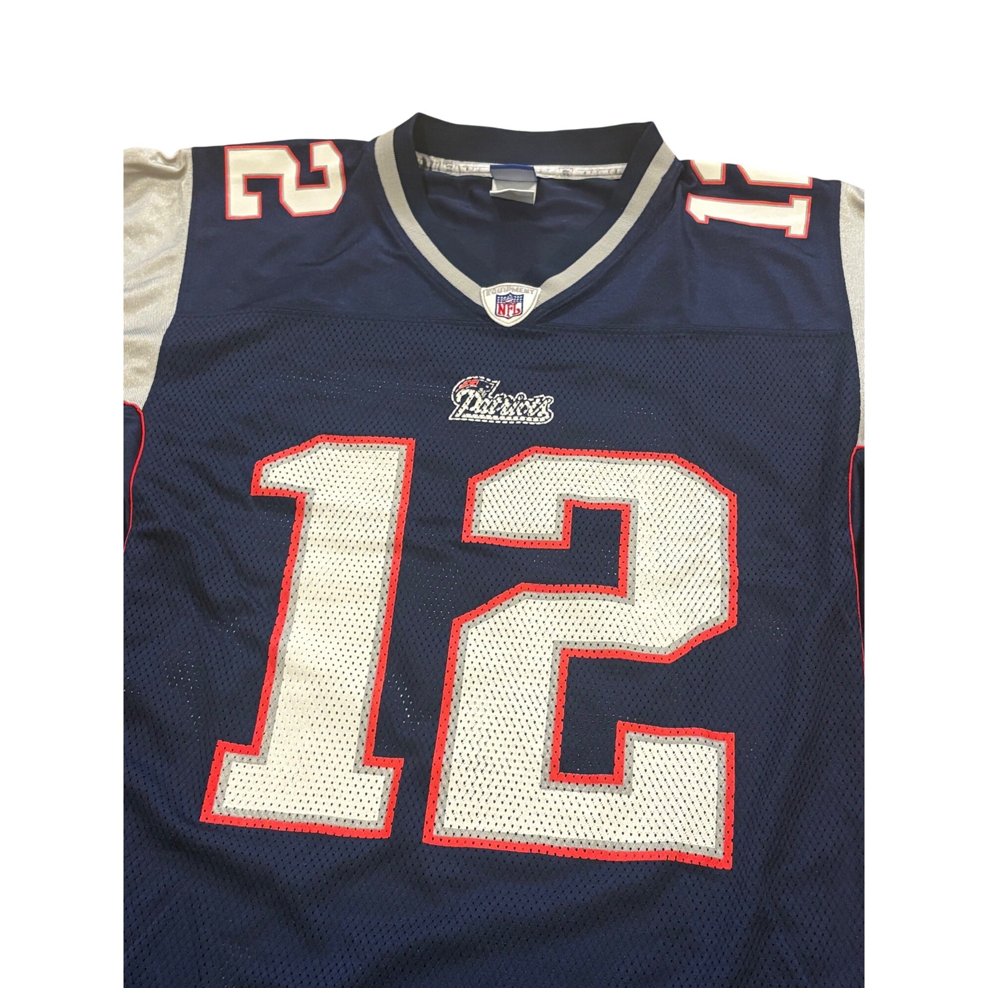 Reebok New England Patriots Tom Brady #12 Blue NFL Football Jersey Men's Medium