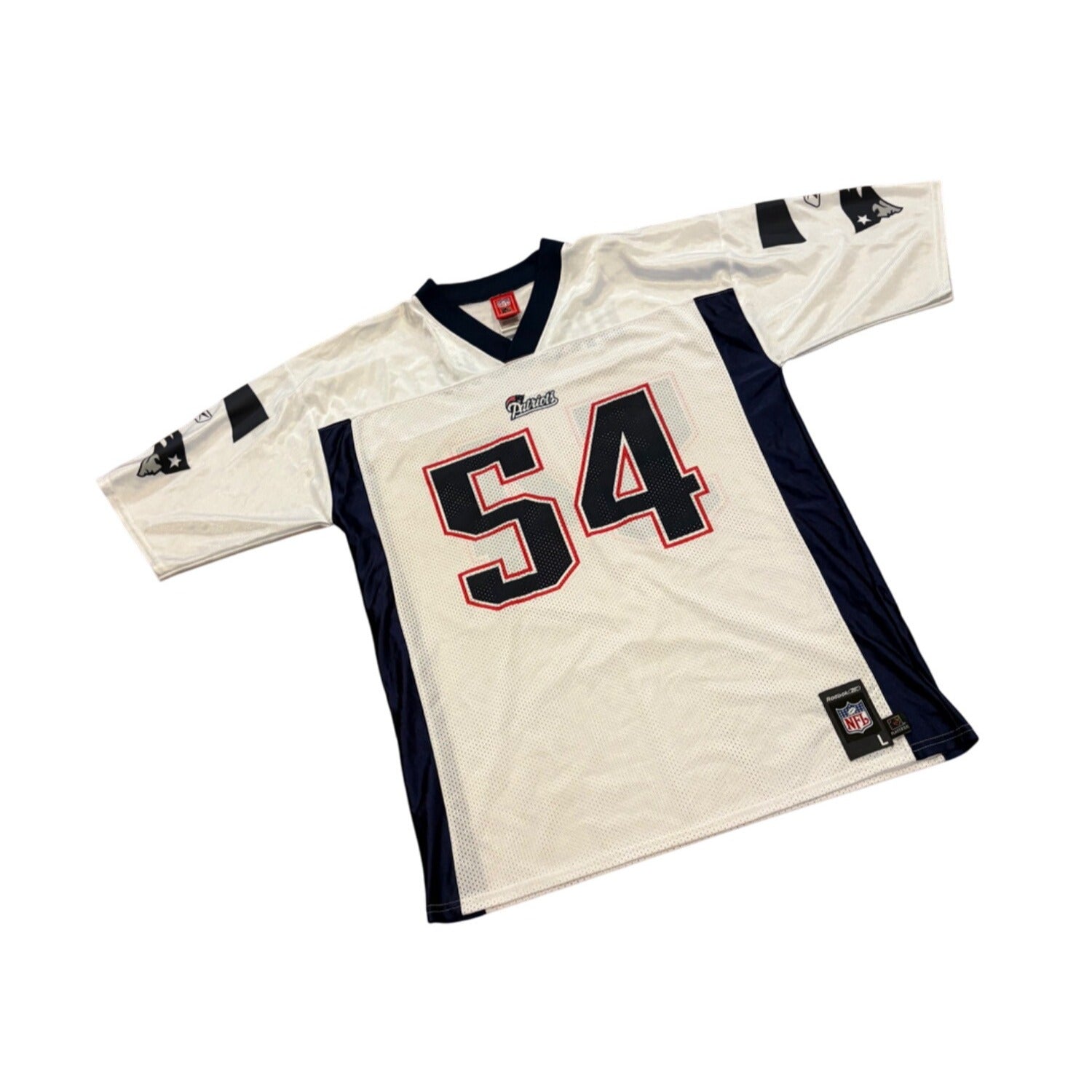 Reebok New England Patriots Tedy Bruschi #54 White NFL Jersey Men's Large
