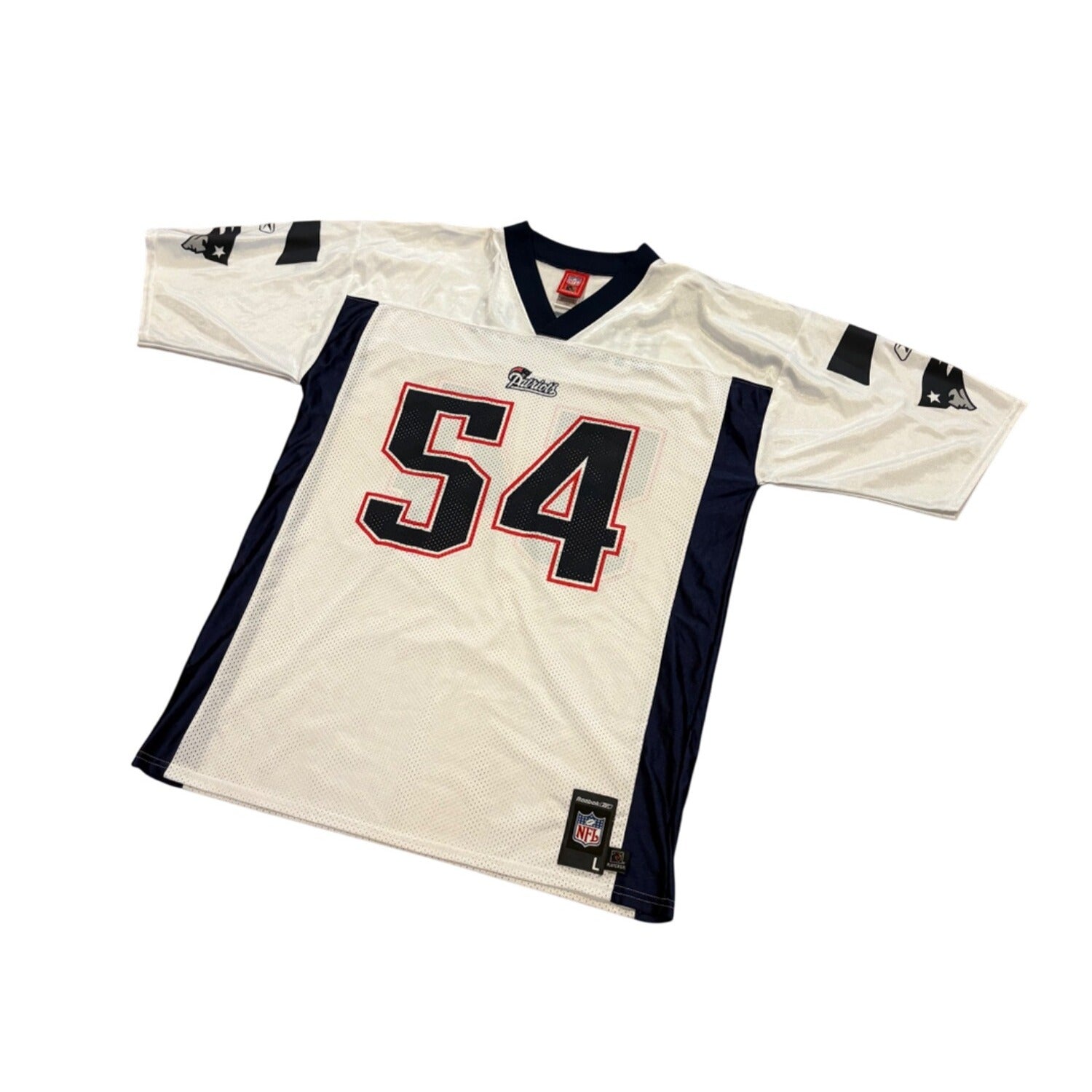 Reebok New England Patriots Tedy Bruschi #54 White NFL Jersey Men's Large