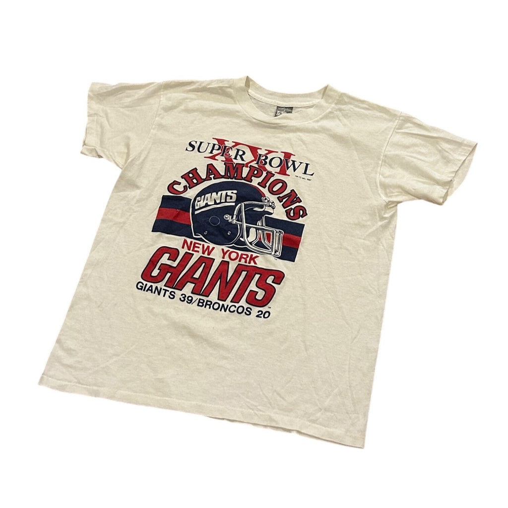 Vintage New York Giants Super Bowl XXI NFL Champions 1987 T-Shirt 80's Large