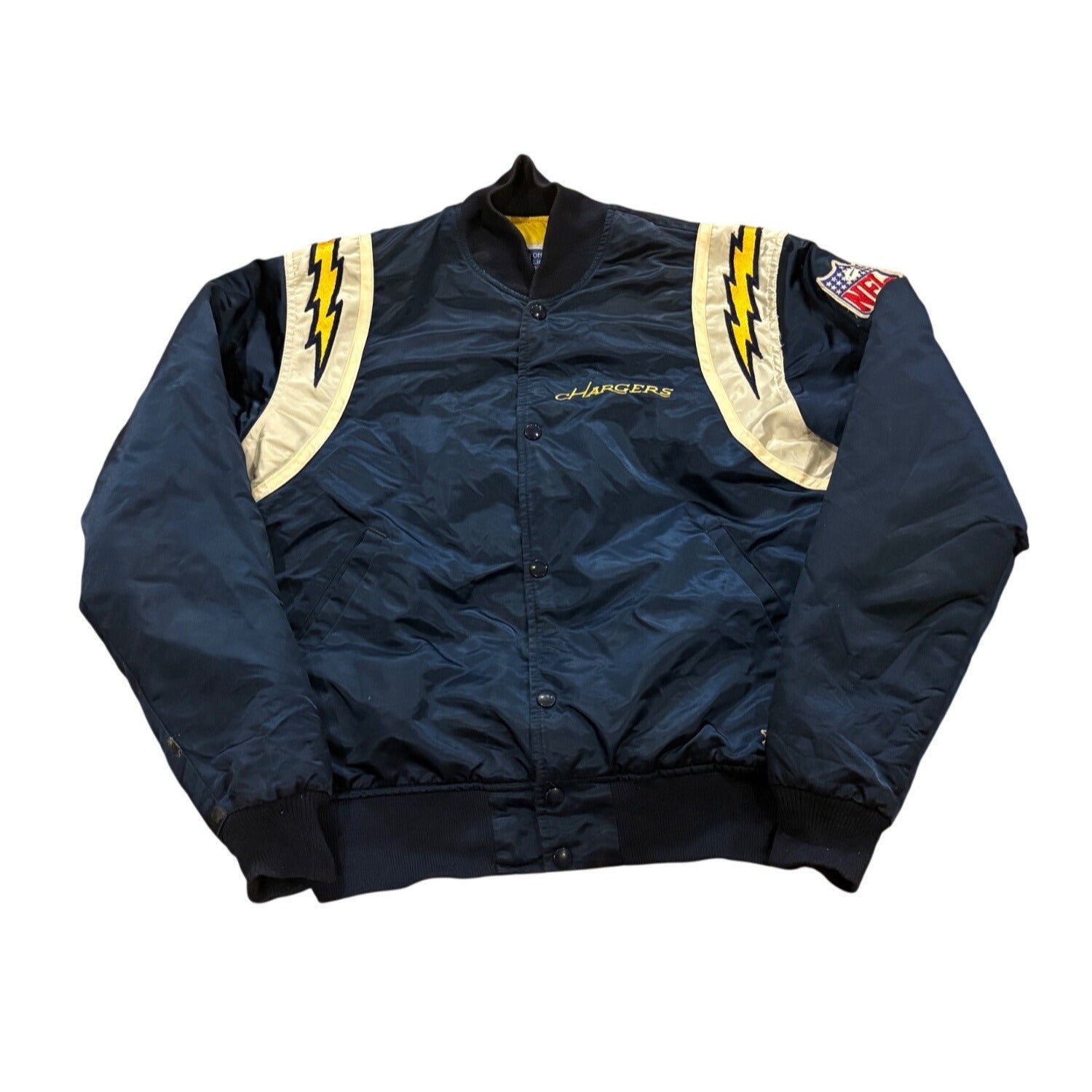 Vintage Rare 80s Starter San Diego Chargers NFL Satin Bomber Jacket Men's Medium