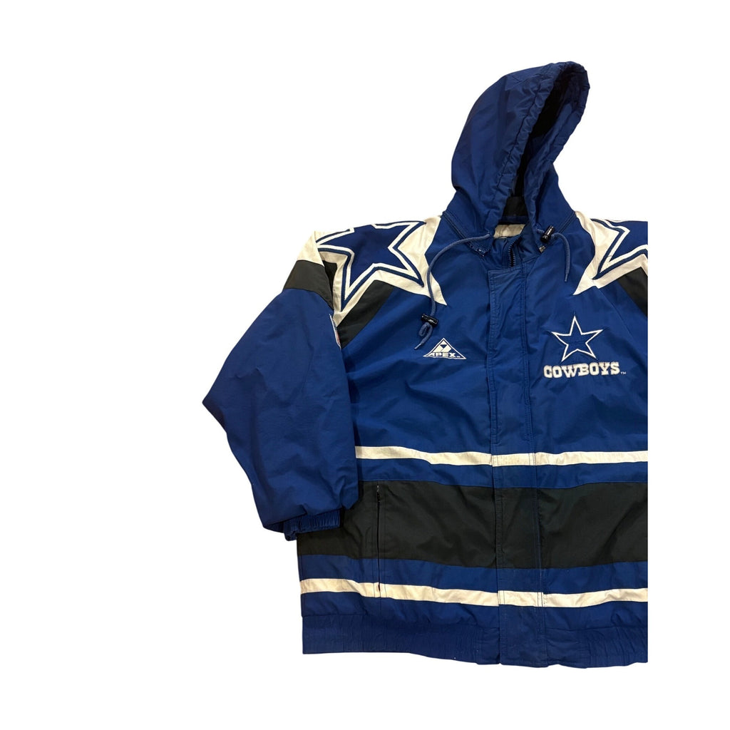 Vintage 90's Apex One Dallas Cowboys NFL Pro Line Hooded Puffer Jacket Men's L