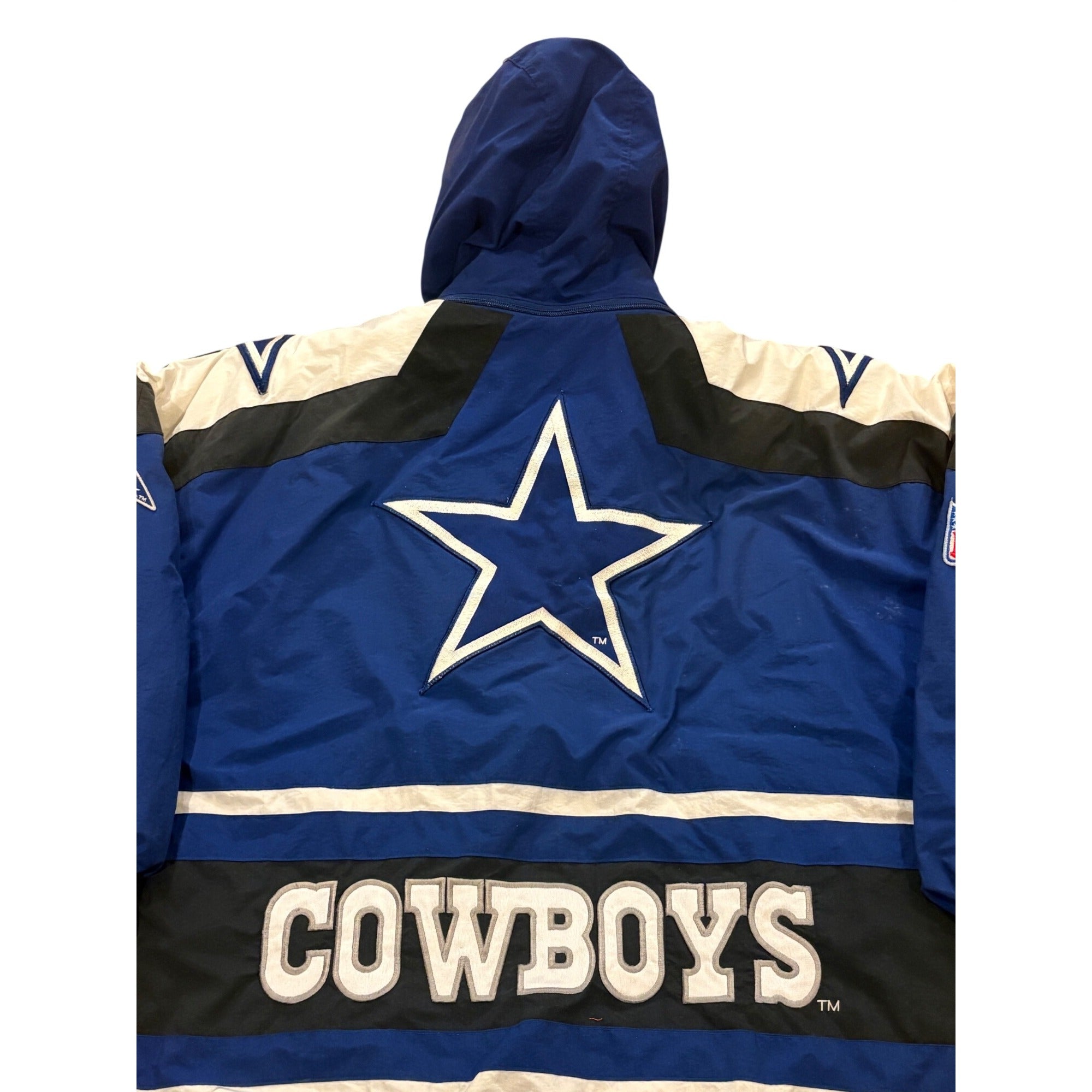 Vintage 90's Apex One Dallas Cowboys NFL Pro Line Hooded Puffer Jacket Men's L