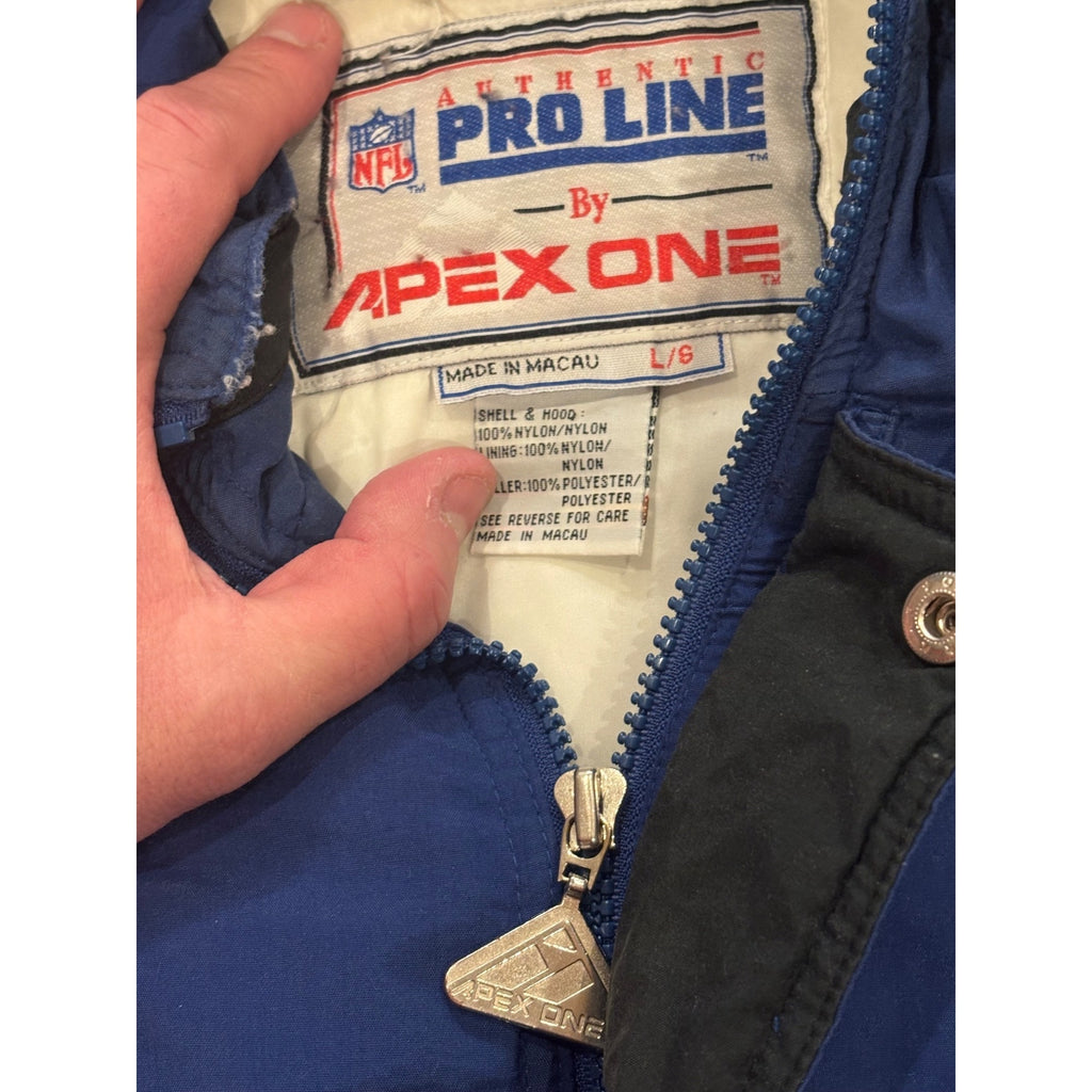 Vintage 90's Apex One Dallas Cowboys NFL Pro Line Hooded Puffer Jacket Men's L