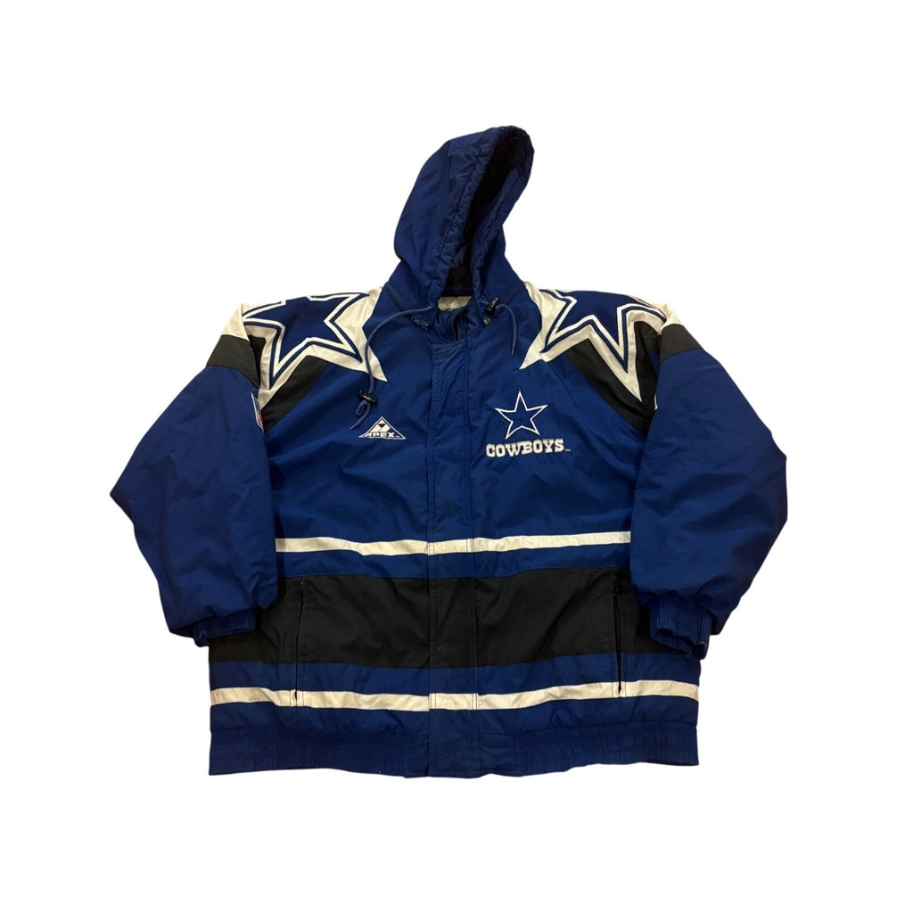 Vintage 90's Apex One Dallas Cowboys NFL Pro Line Hooded Puffer Jacket Men's L