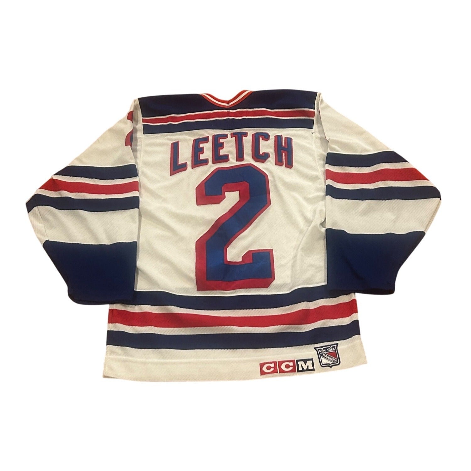 Vintage 1990's CCM Maska New York Rangers Brian Leetch #2 NHL Jersey Men's Small