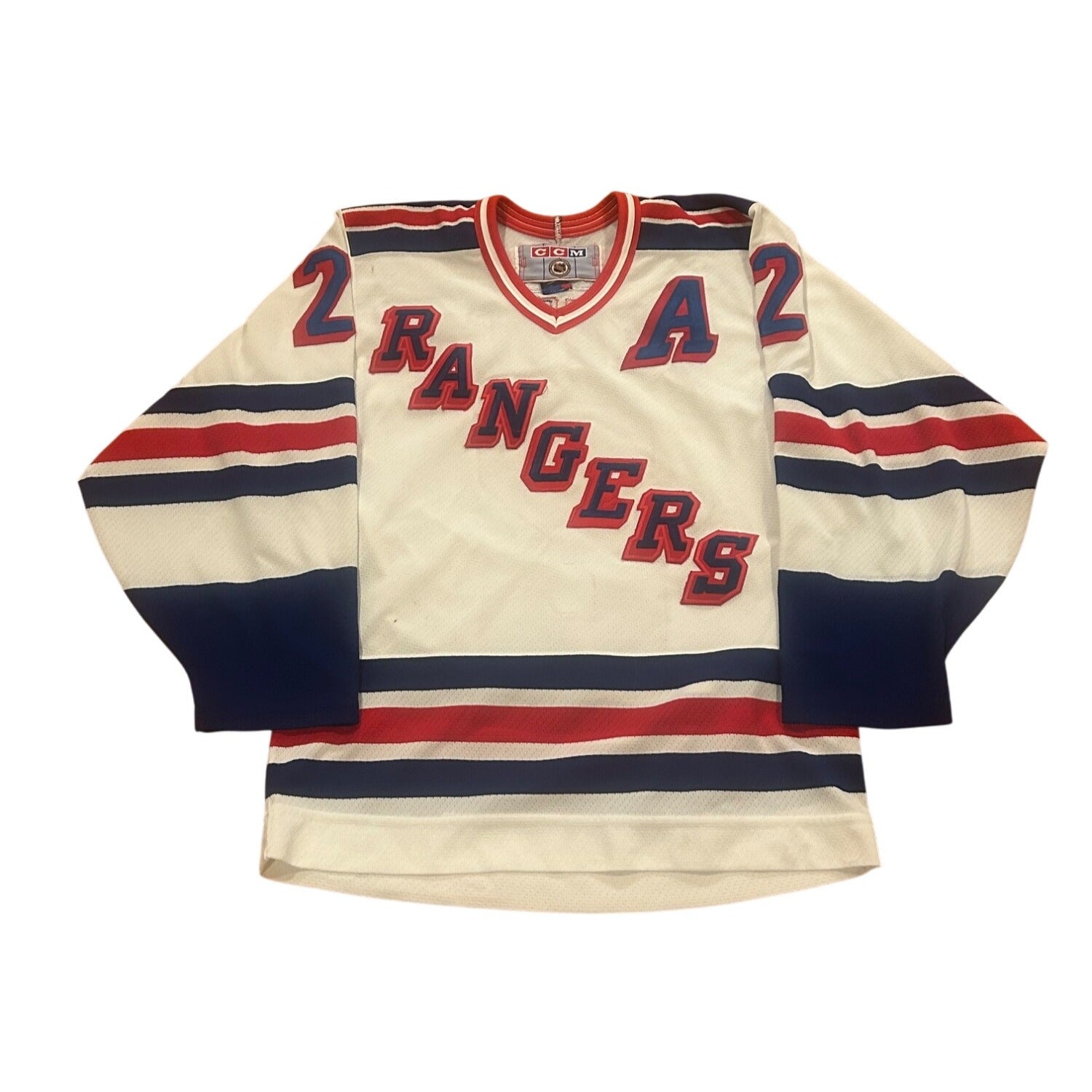 Vintage 1990's CCM Maska New York Rangers Brian Leetch #2 NHL Jersey Men's Small