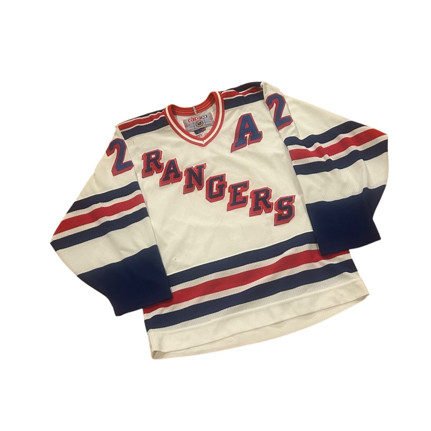 Vintage 1990's CCM Maska New York Rangers Brian Leetch #2 NHL Jersey Men's Small
