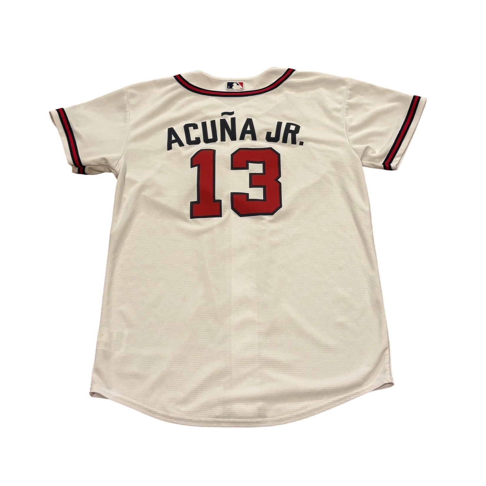 Nike Atlanta Braves Ronald Acuña Jr. #13 Home White MLB Baseball Jersey Youth XL