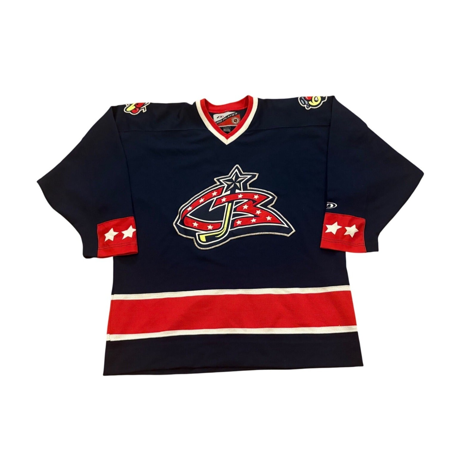 Vintage Pro Player Columbus Blue Jackets Original Logo NHL Hockey Jersey Men's L
