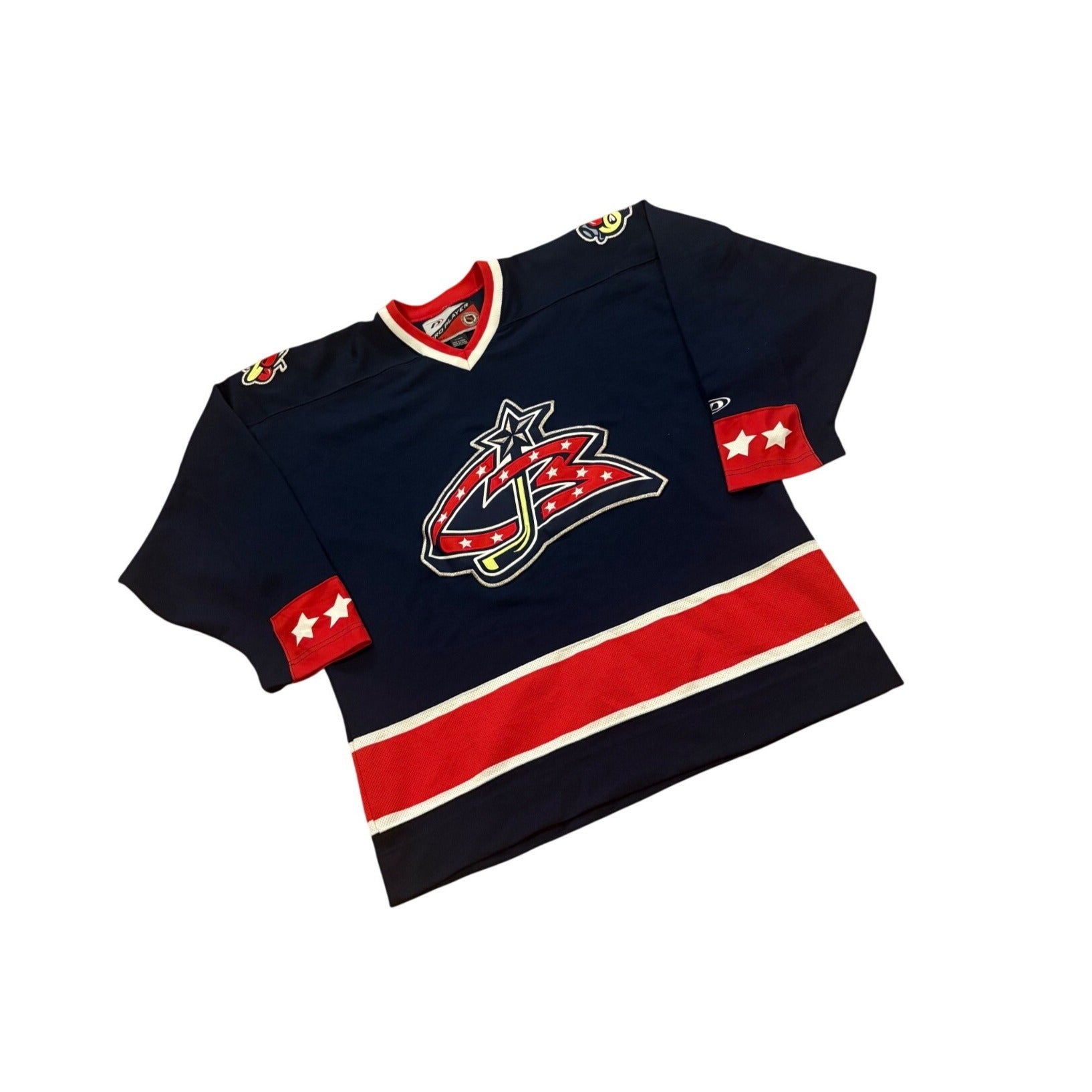 Vintage Pro Player Columbus Blue Jackets Original Logo NHL Hockey Jersey Men's L