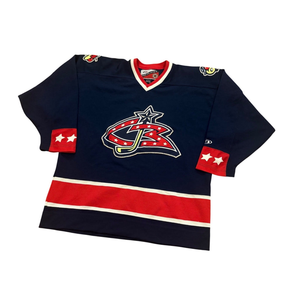 Vintage Pro Player Columbus Blue Jackets Original Logo NHL Hockey Jersey Men's L