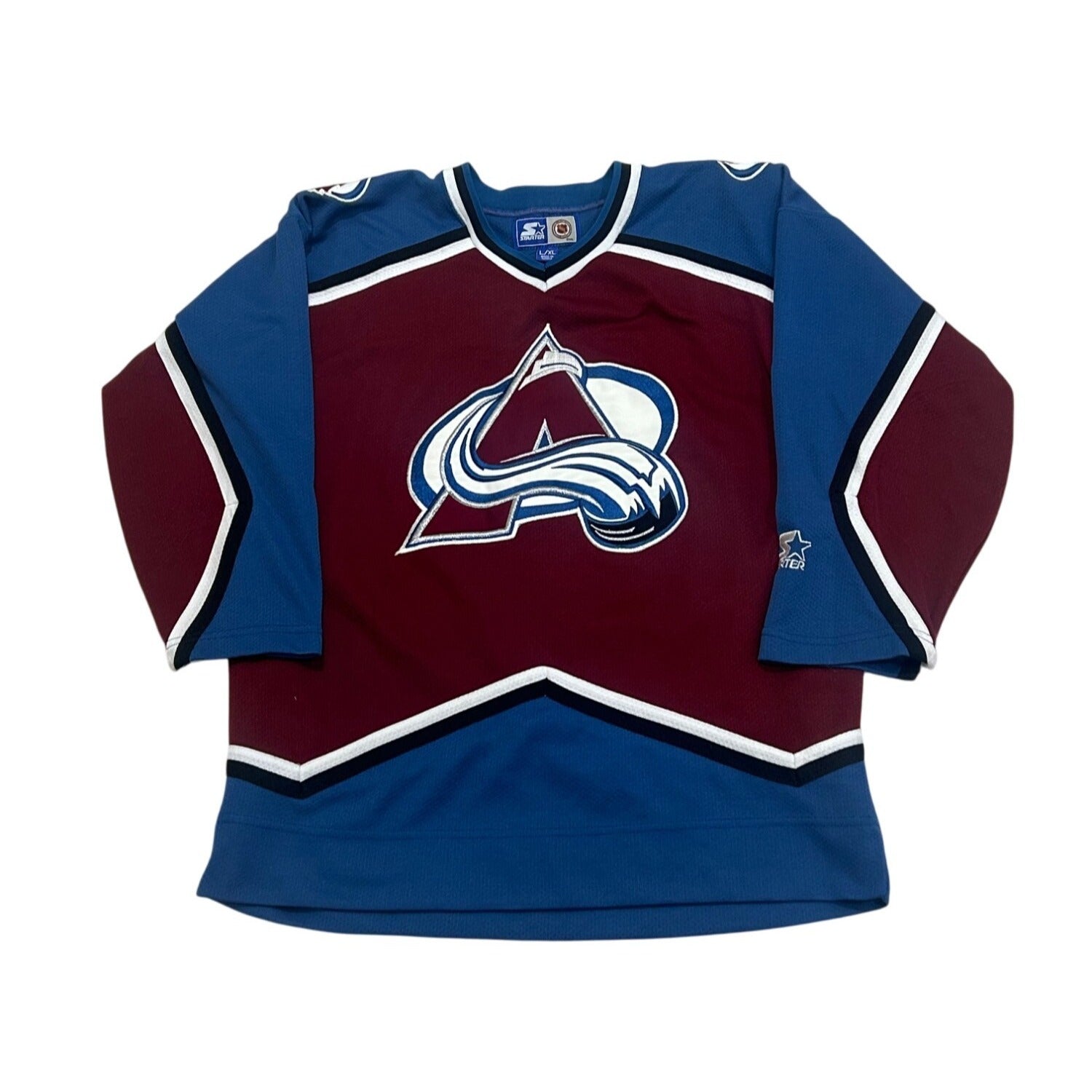 Vintage 1990's Starter Colorado Avalanche NHL Hockey Blank Jersey Youth L/XL