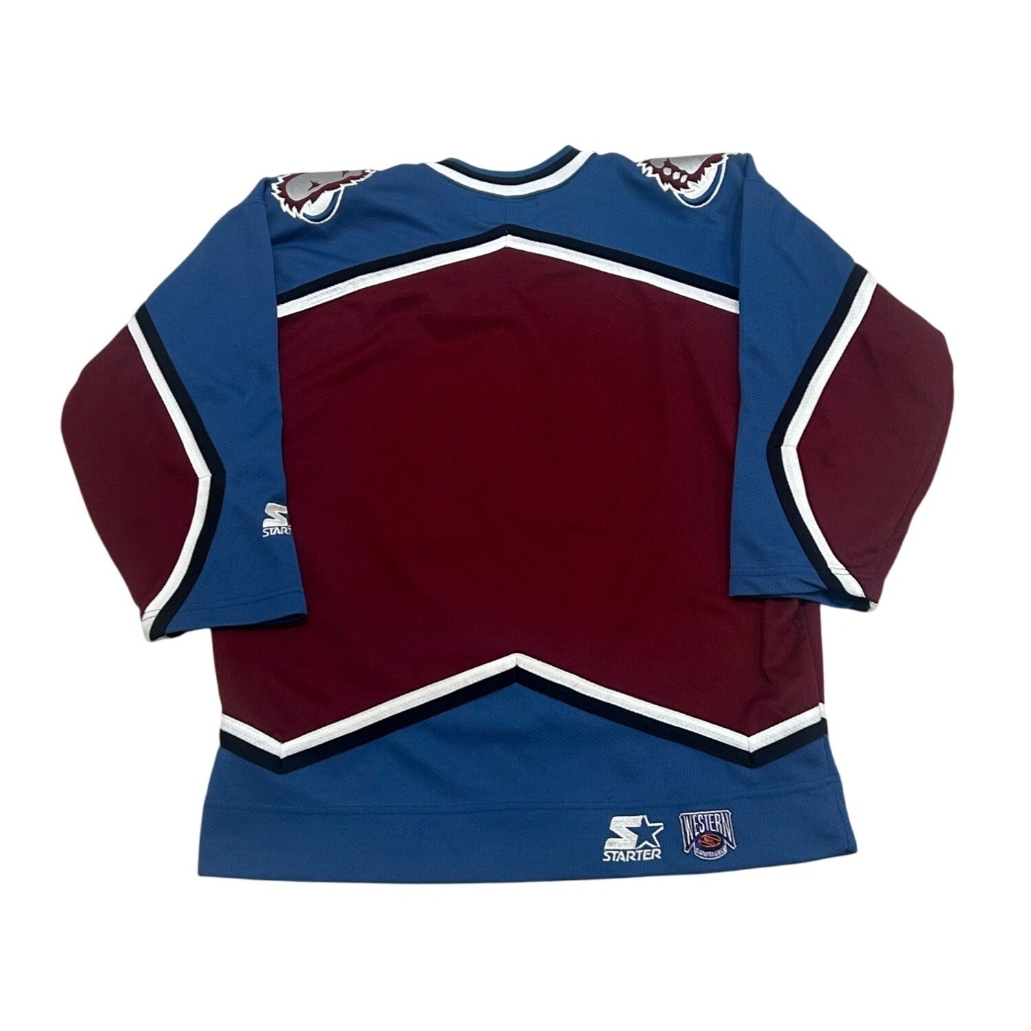 Vintage 1990's Starter Colorado Avalanche NHL Hockey Blank Jersey Youth L/XL