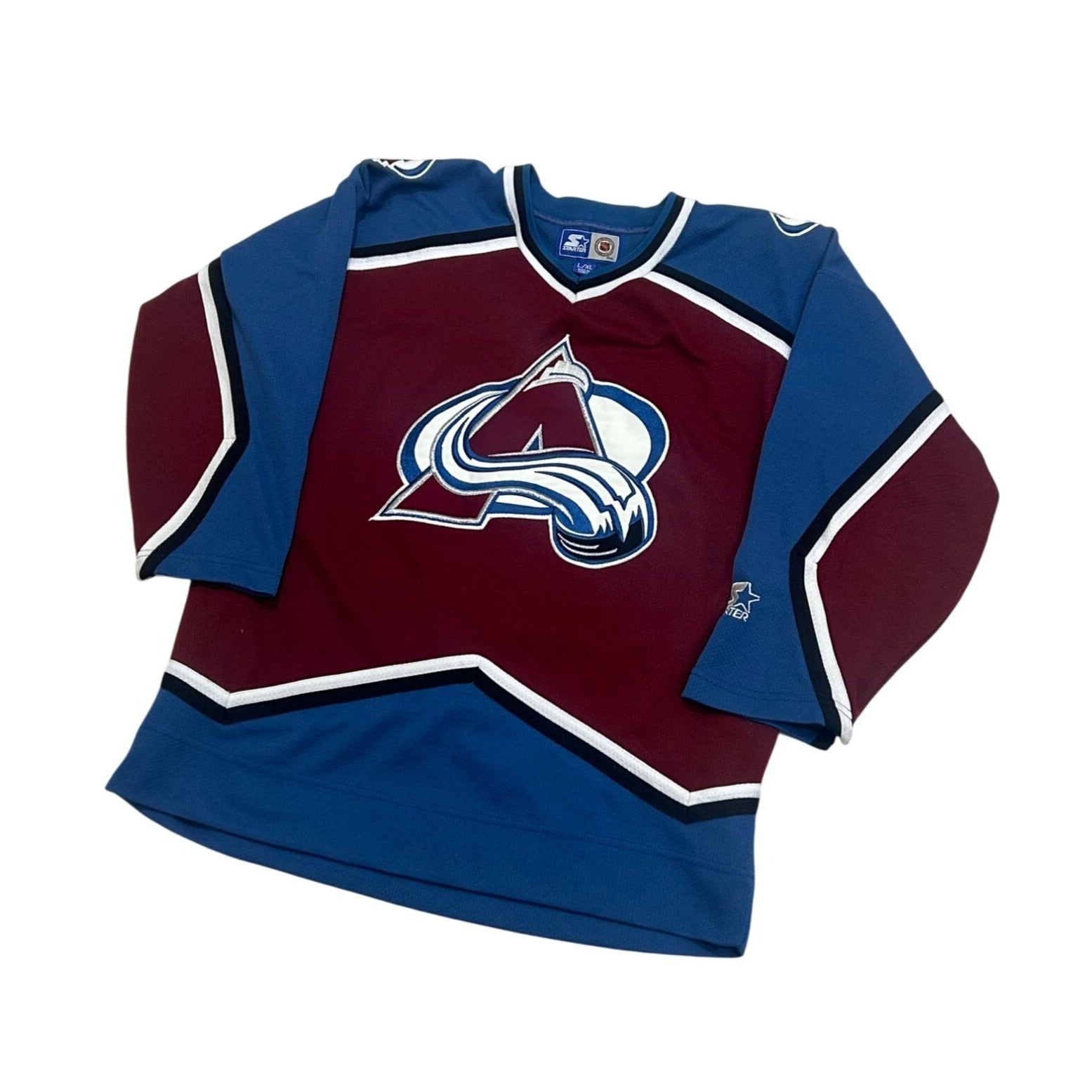Vintage 1990's Starter Colorado Avalanche NHL Hockey Blank Jersey Youth L/XL