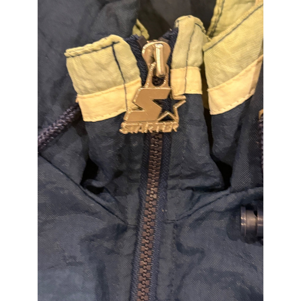 Vintage 90's Starter Georgetown Hoyas 1/4 Zip Pullover Hooded Puffer Jacket XL