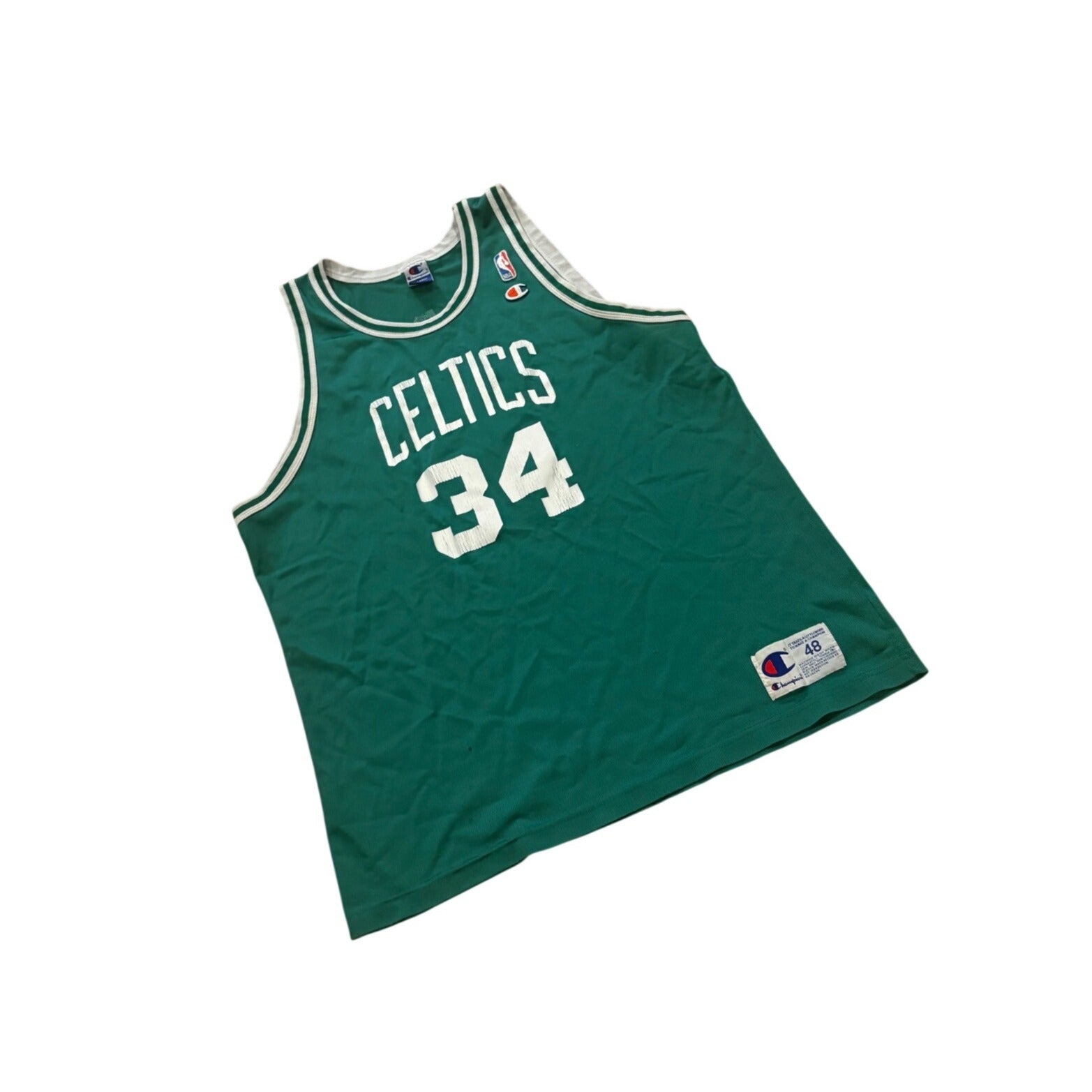 Vintage 90's Champion Boston Celtics Paul Pierce #34 NBA Green Jersey Men's 48
