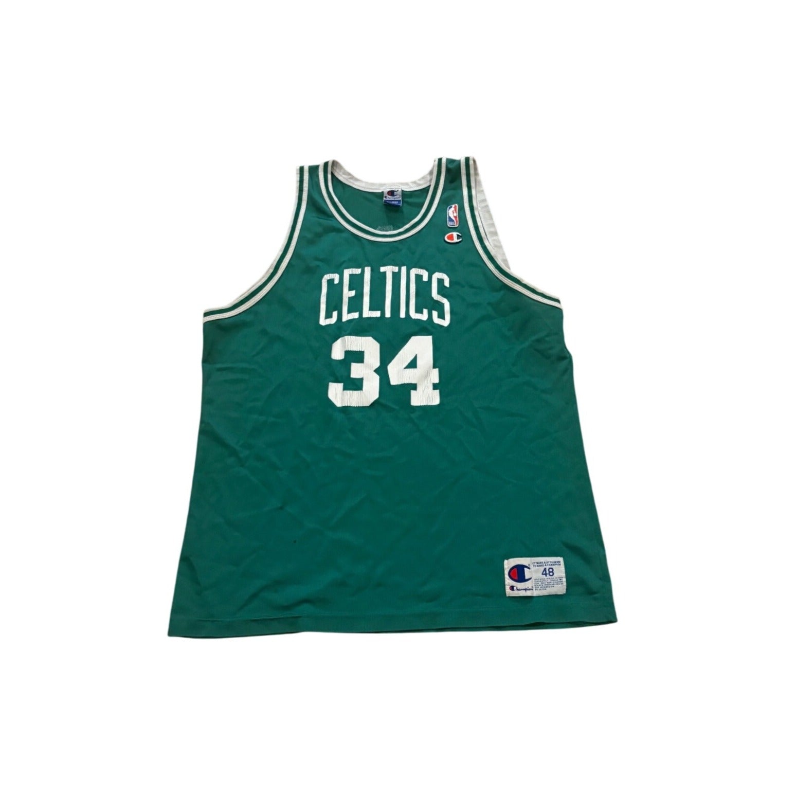 Vintage 90's Champion Boston Celtics Paul Pierce #34 NBA Green Jersey Men's 48