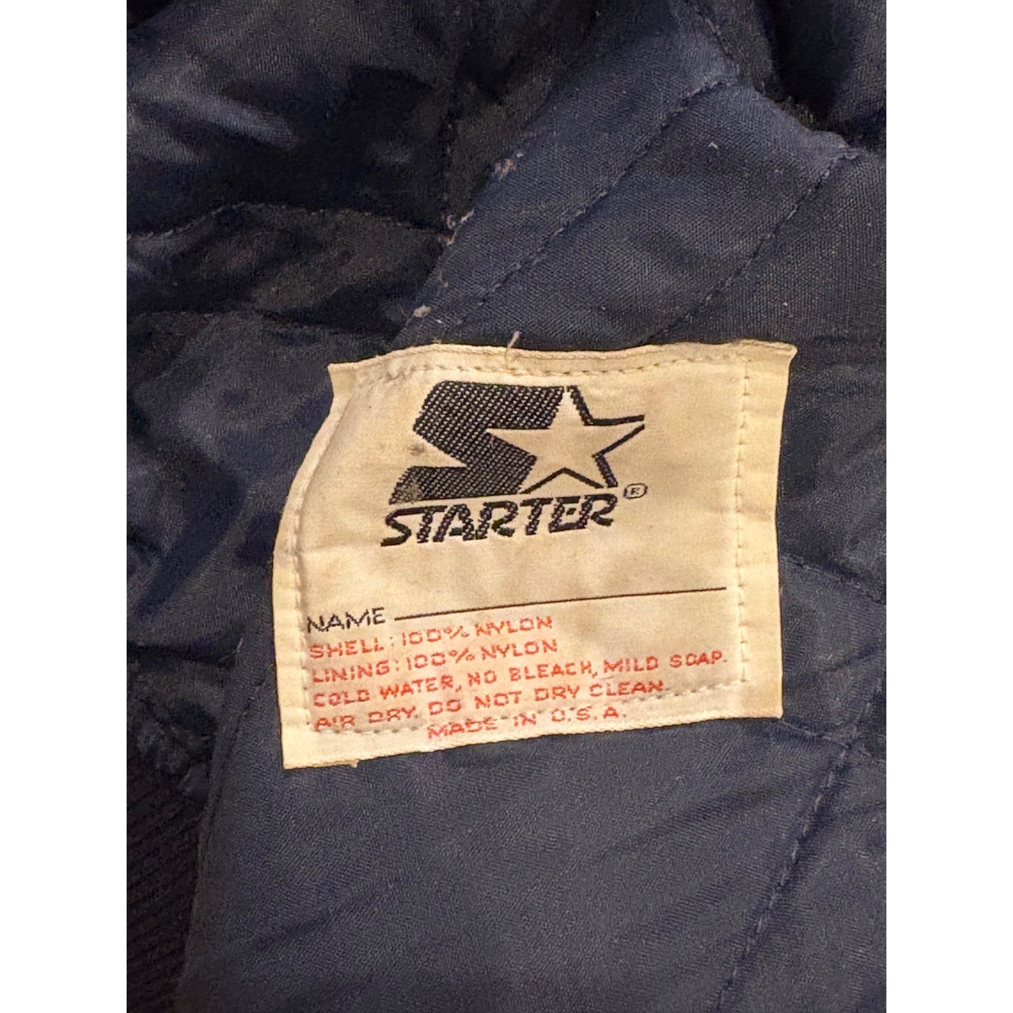 Vintage 80's Starter New York Yankees MLB Satin Bomber Jacket Blue Men's XL
