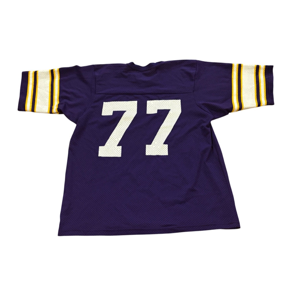 Vintage 1980's Sandknit Minnesota Vikings Mark Mullaney #77 NFL Jersey Men's XL