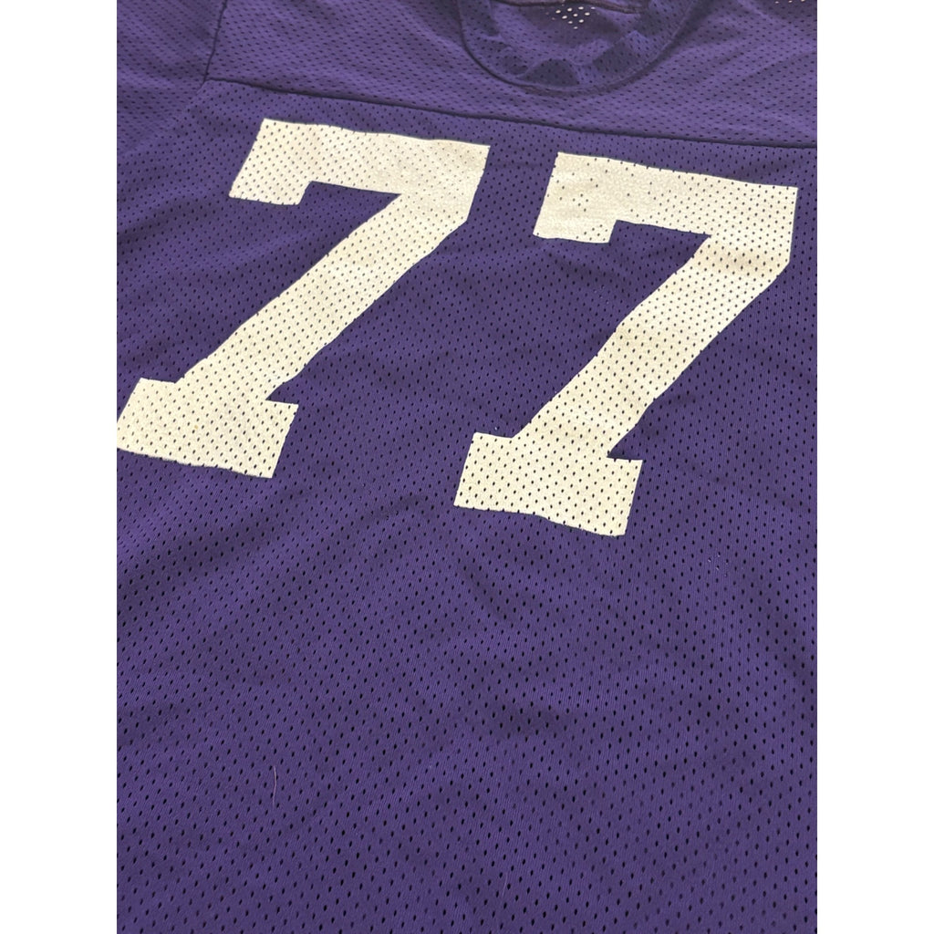 Vintage 1980's Sandknit Minnesota Vikings Mark Mullaney #77 NFL Jersey Men's XL