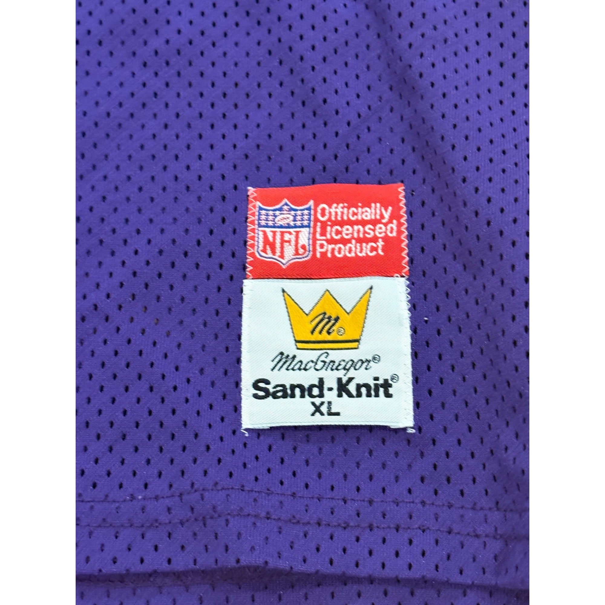 Vintage 1980's Sandknit Minnesota Vikings Mark Mullaney #77 NFL Jersey Men's XL