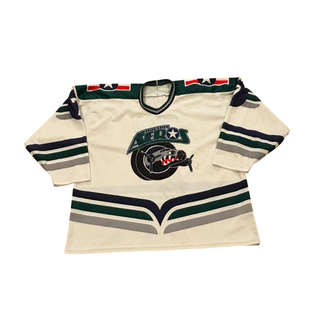 Vintage CCM Houston Aeros AHL IHL Hockey Jersey White Men's Size XL