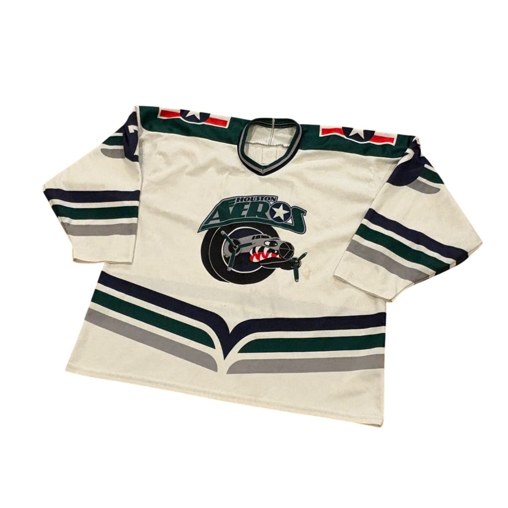 Vintage CCM Houston Aeros AHL IHL Hockey Jersey White Men's Size XL