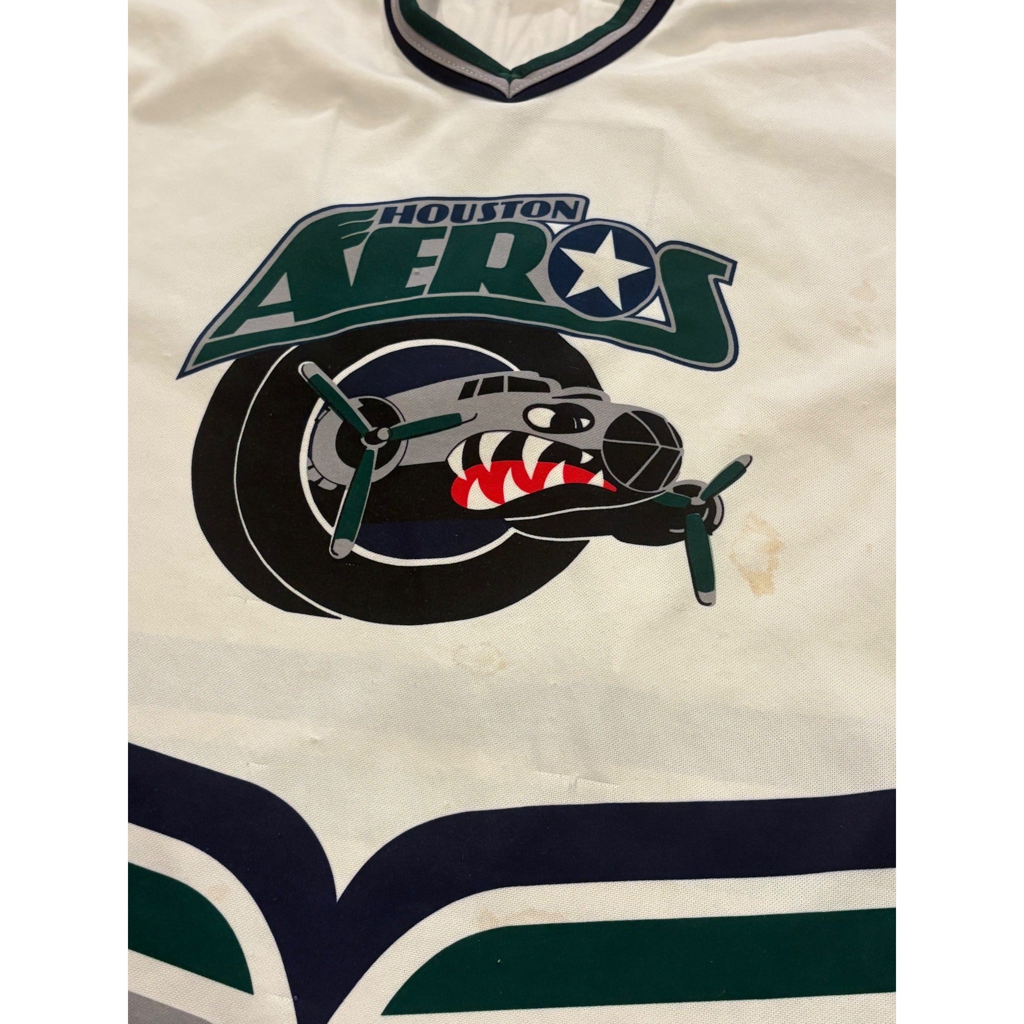 Vintage CCM Houston Aeros AHL IHL Hockey Jersey White Men's Size XL