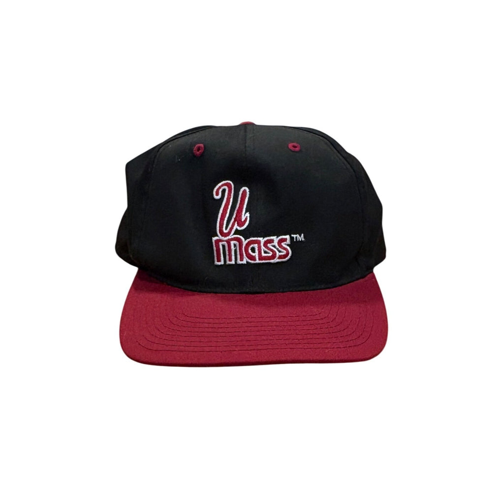 Vintage 90s The G Cap UMass Minutemen Snapback Hat Black NCAA