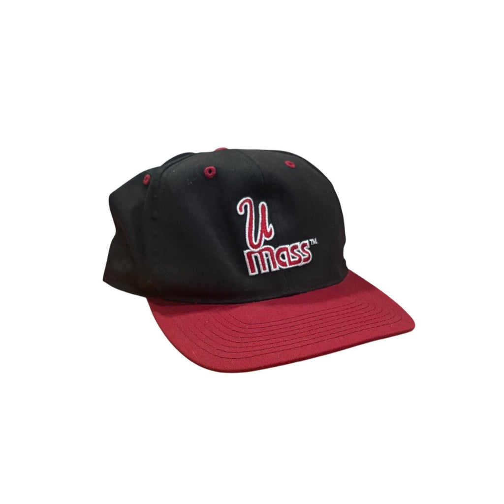 Vintage 90s The G Cap UMass Minutemen Snapback Hat Black NCAA